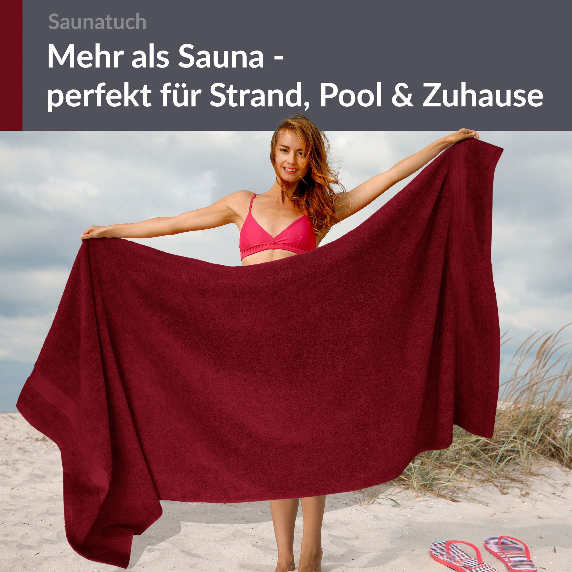 Lashuma Saunatuch XXL Handtuch, Frottee (1-St), Badetuch Damen & Badehandtuch Herren 100x200 cm - Saunahandtuch 80x220 – Bild 3 von 5