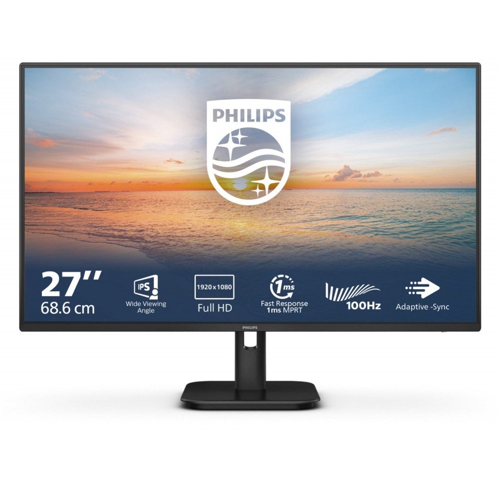 Philips Philips 27E1N1100A/00 27" TFT-Monitor mit LED-Technik. Curved-Gaming-LED-Monitor (1920 x 1080 Pixel px, Full HD, 1 ms Reaktionszeit, TFT-Monitor mit LED-Technik, Stylischer Flachbildschirm)