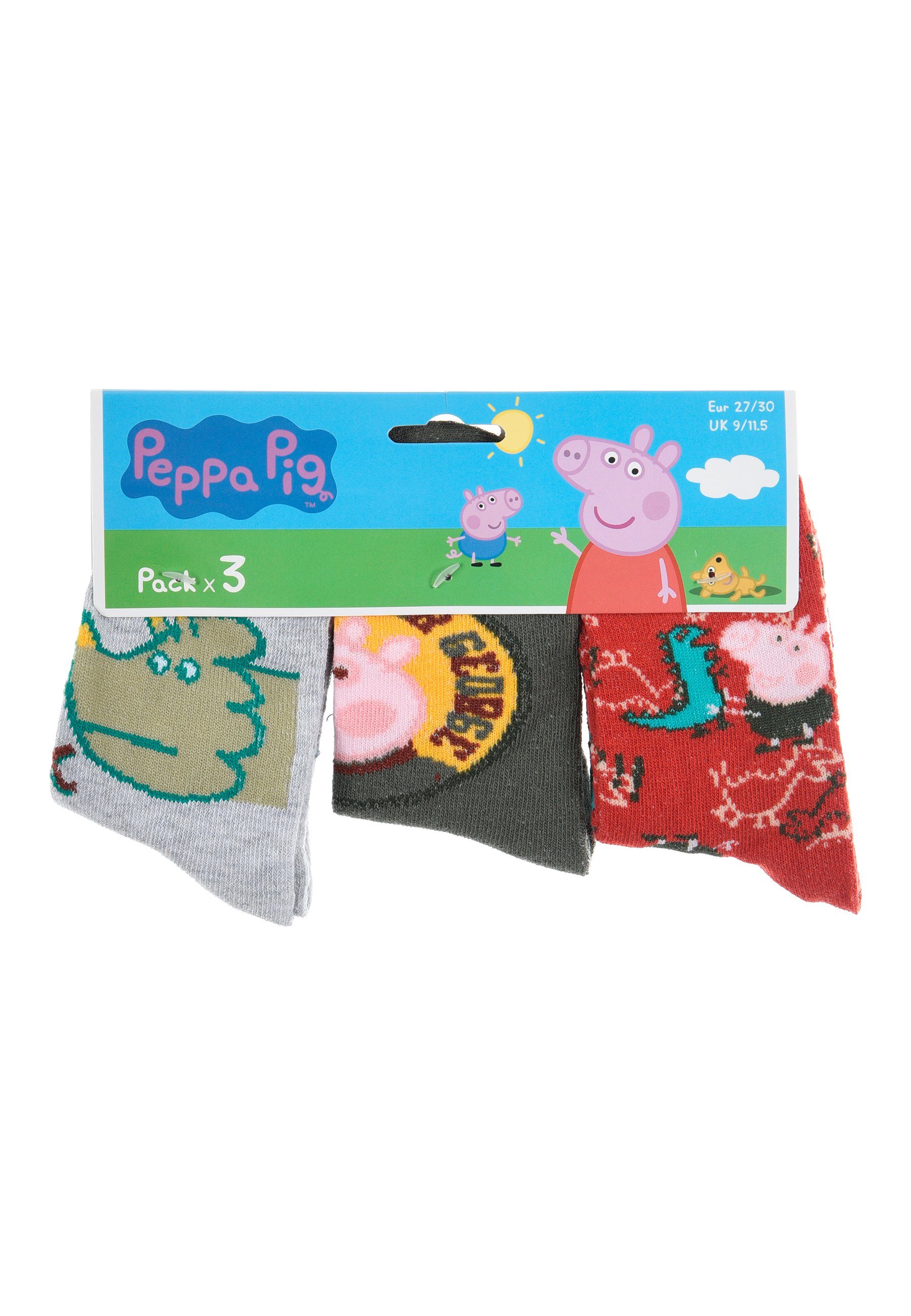 Peppa Pig Socken George Kinder Jungen Socken Paket Strümpfe (3-Paar)