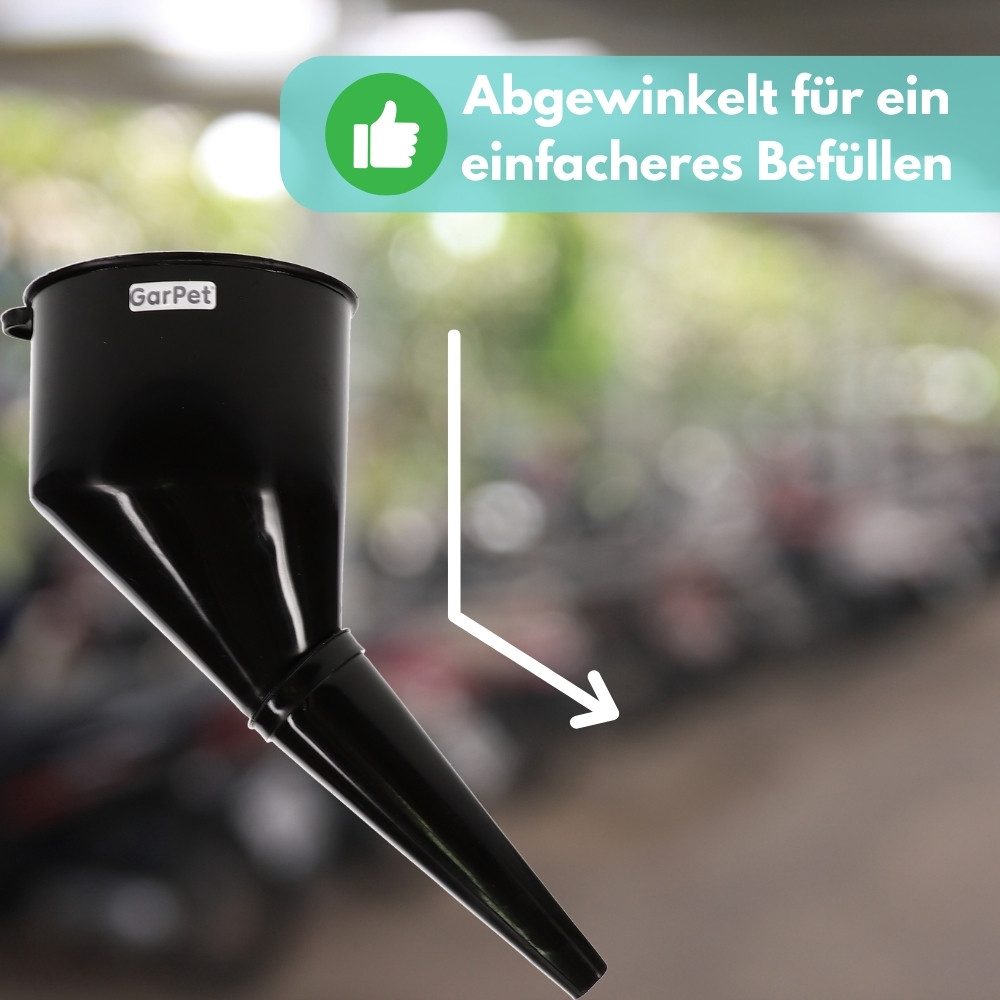 GarPet Öltrichter 2er Set Abgewinkelter Trichter Auto AdBlue Kunststoff Sieb Öl Benzin – Bild 4 von 5