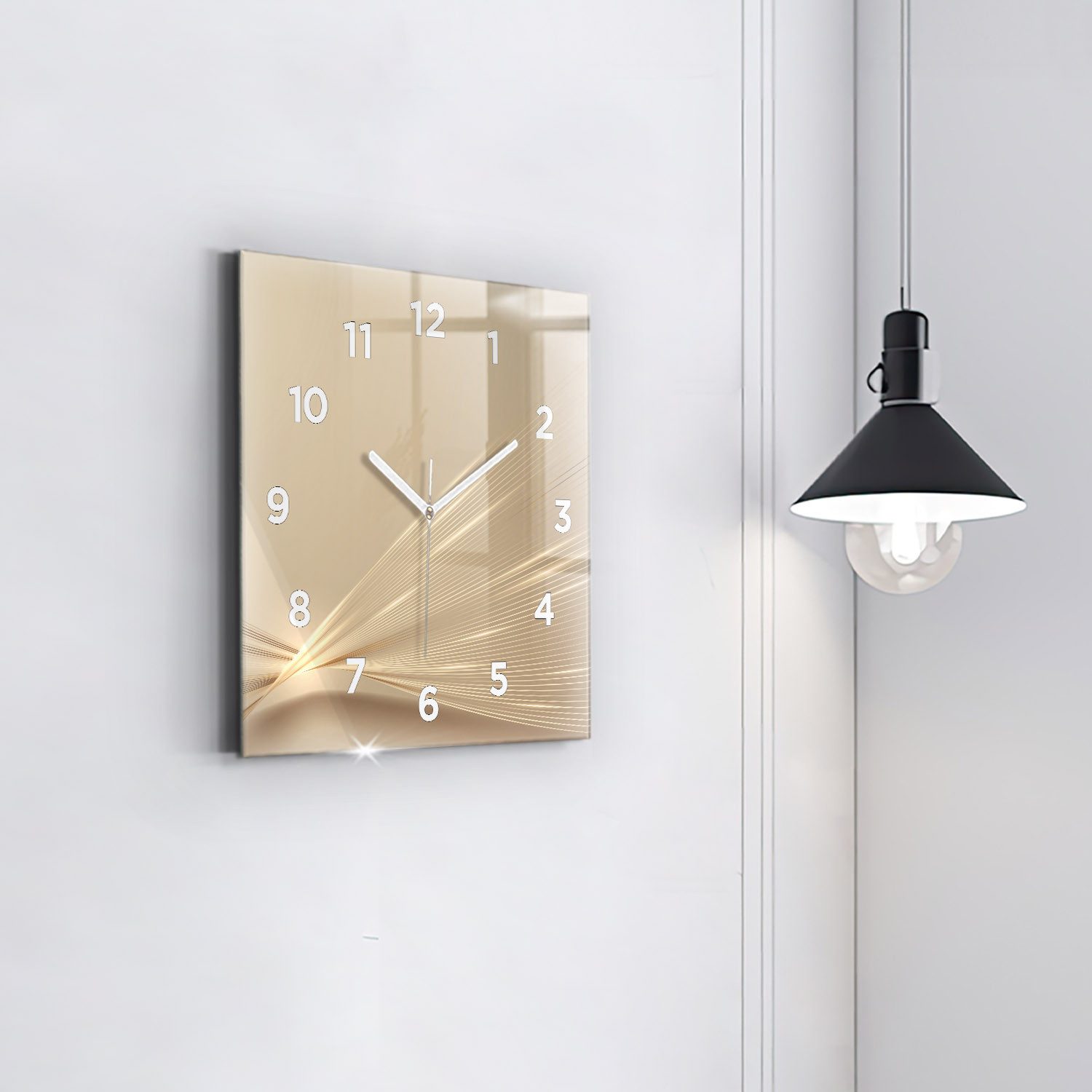 Tulup Wanduhr Rechteckige Glasuhr Abstrakte Helle günstig online kaufen