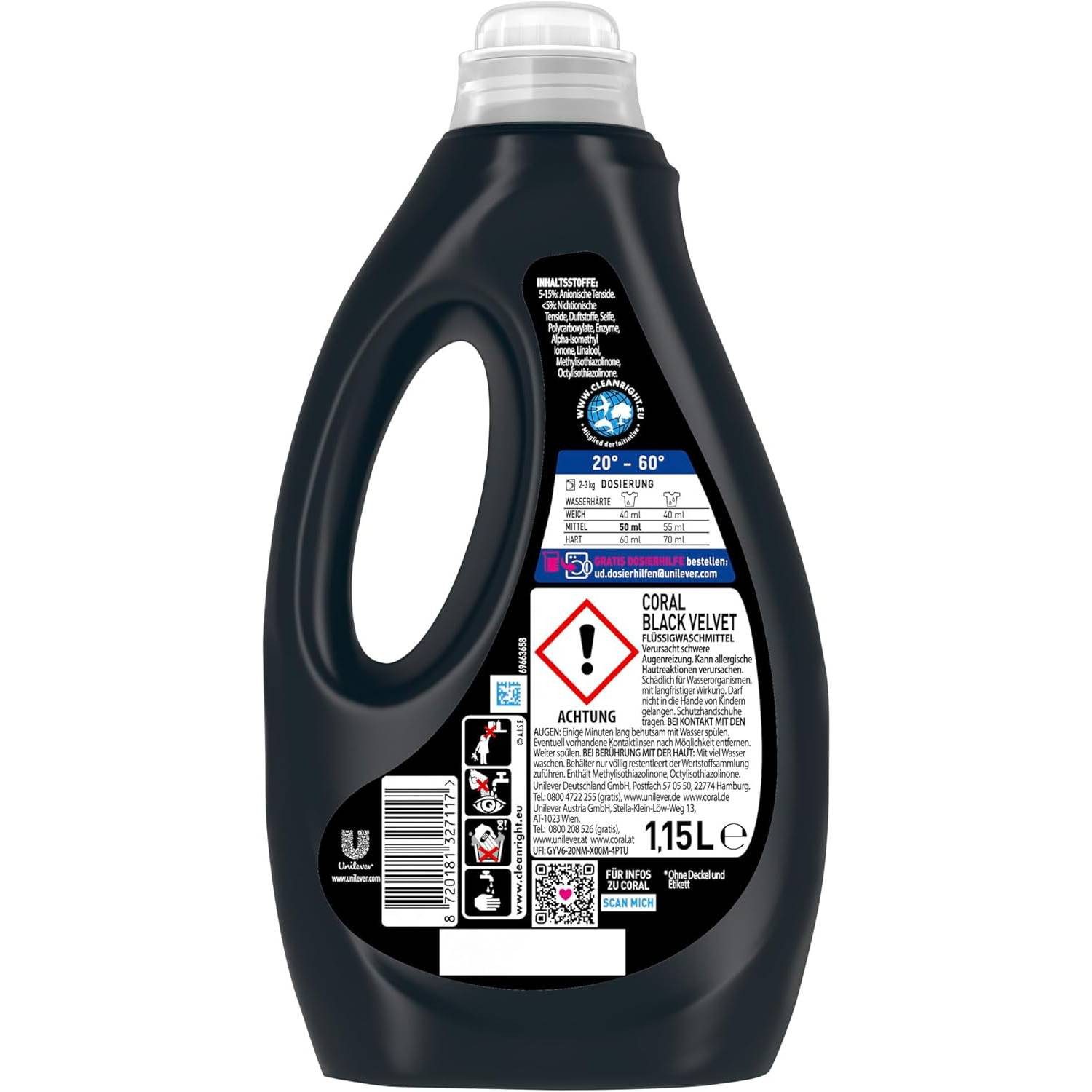 Coral Black Velvet 23WL (1.15L) für länger intensives Schwarz Colorwaschmittel (1-St)