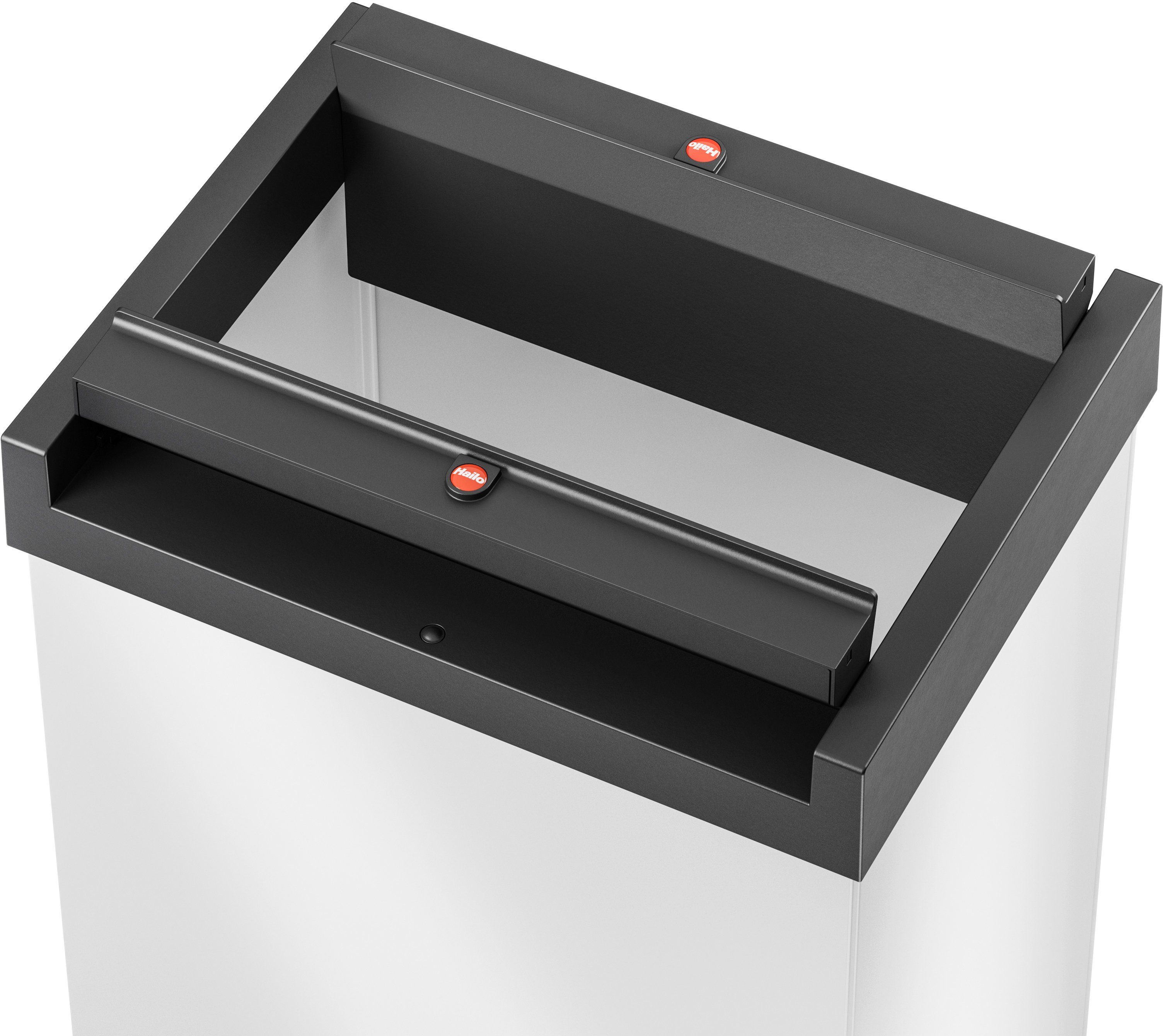 Hailo Mülleimer Big-Box Swing L, 35 Liter, Stahlblech, Abfallbox mit selbstschließendem Schwingdeckel