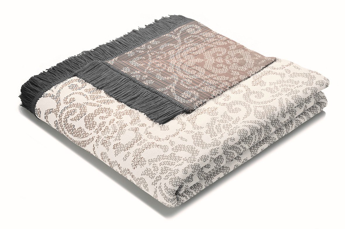 Wohndecke Arabesk, Biederlack, zartes Allovermuster aus üppigen Ornamenten