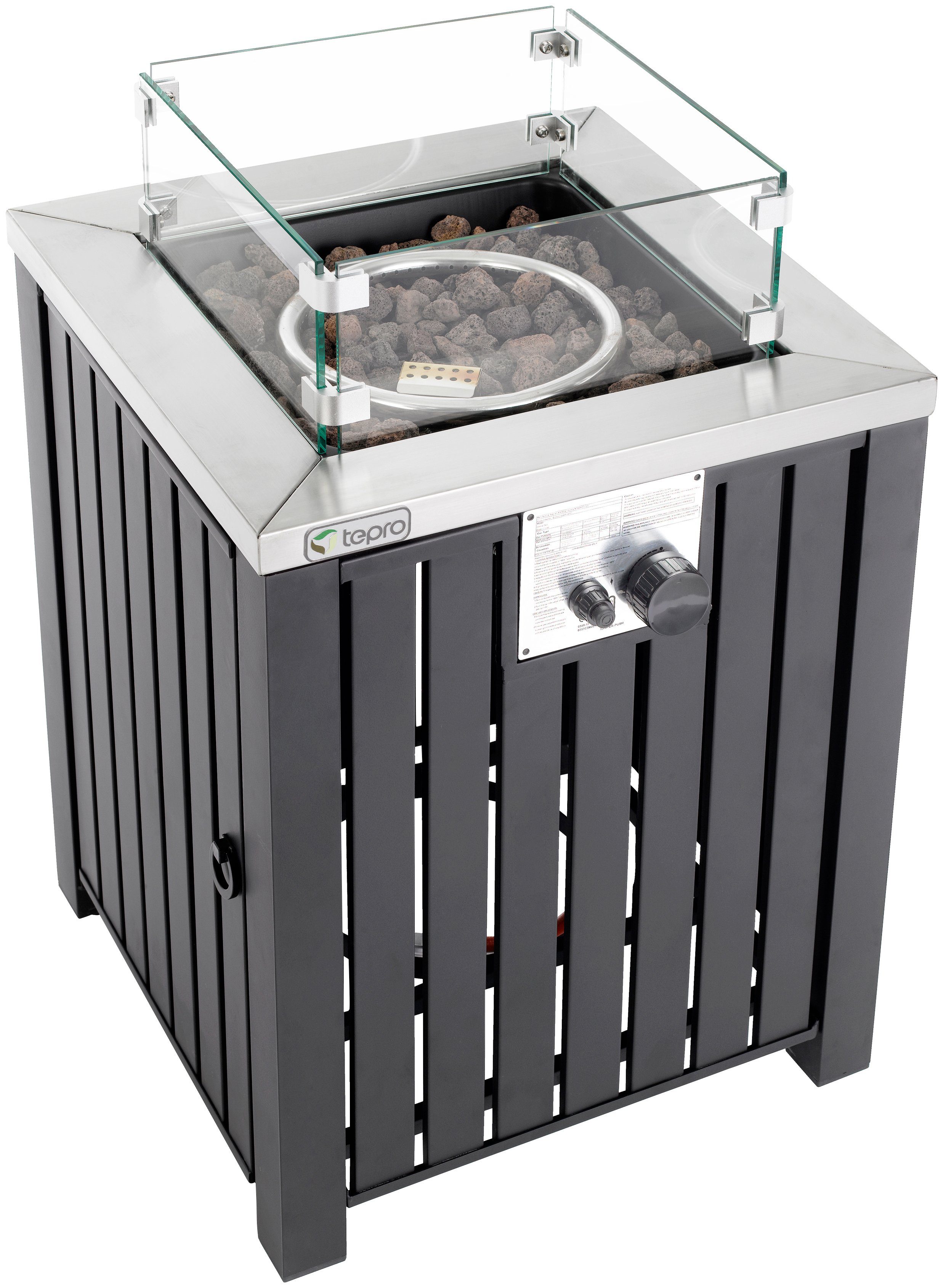 Tepro Echtfeuer-Dekokamin Topeka, BxLxH: 50x50x62 cm, gasbetrieben