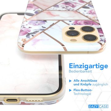 EAZY CASE Handyhülle IMD Motiv Cover für Apple iPhone 12 Pro Max 6,7 Zoll, Silikonhülle stoßfest Silicon Back Cover Motivhülle Tasche Rosé Gold