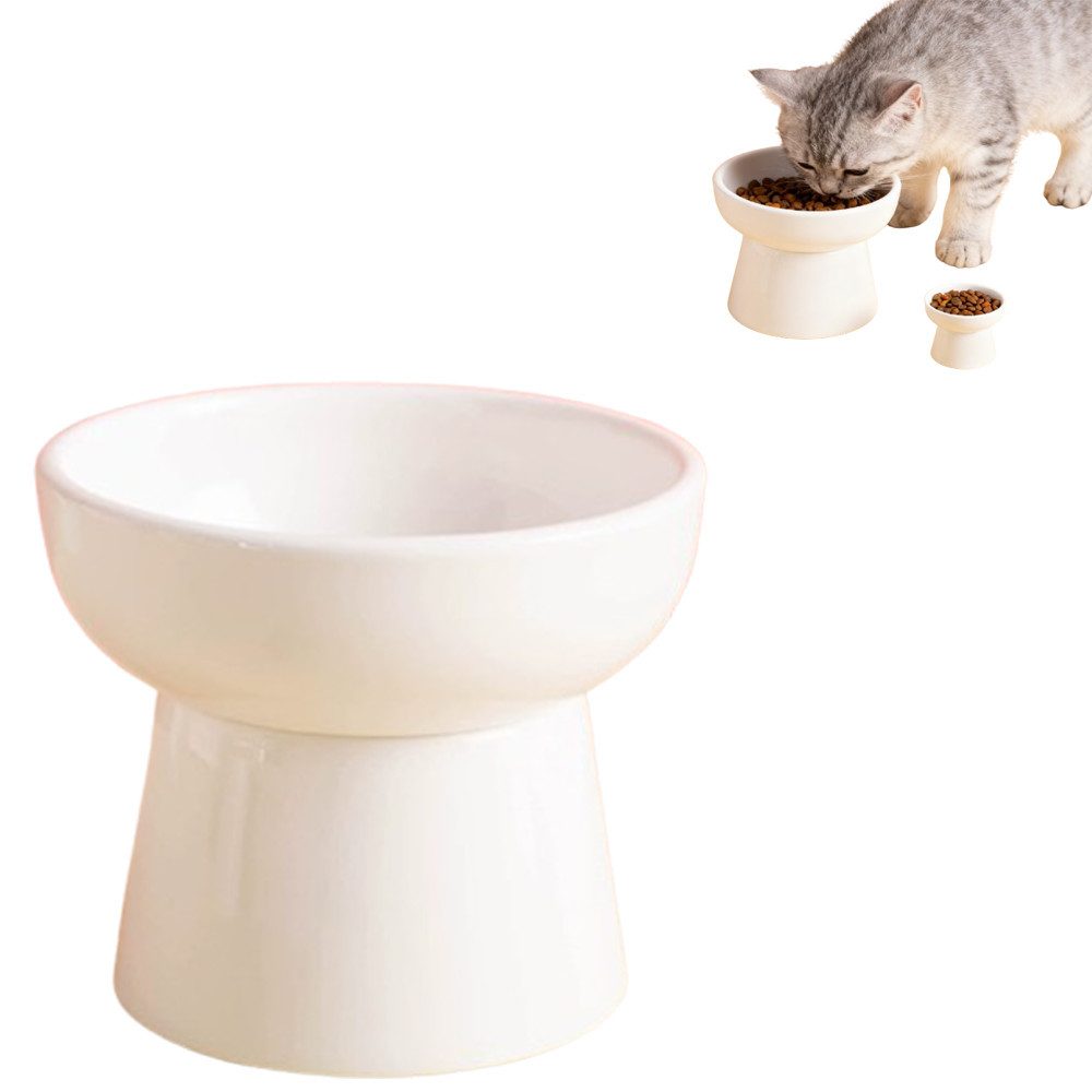 Ledander Futternapf Extra breiter erhöhter Katzenteller aus Keramik, flache günstig online kaufen