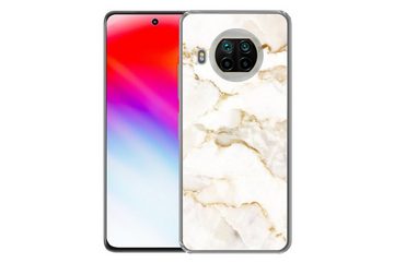 MuchoWow Handyhülle Marmor - Limette - Gold - Luxus - Marmoroptik - Weiß, Phone Case, Handyhülle Xiaomi Mi 10T Lite, Silikon, Schutzhülle