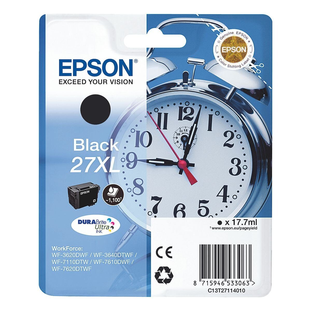 Epson T2711 Tintenpatrone (Original Druckerpatrone, schwarz)