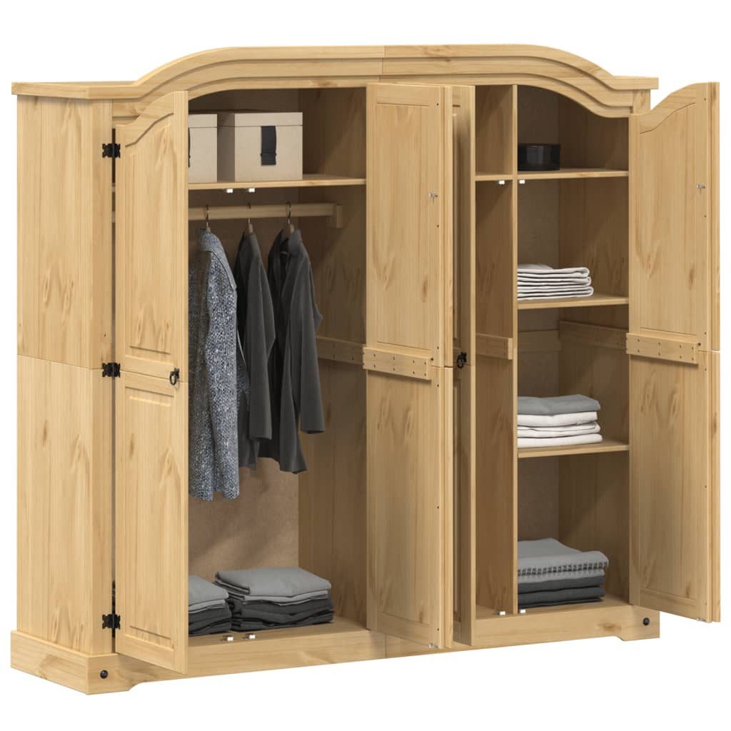 vidaXL Kleiderschrank Kleiderschrank Corona 194x52x186 cm Massivholz Kiefer (1-St)