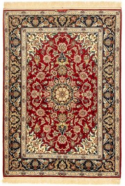 Teppich Isfahan Teppich handgeknüpft rot, morgenland, rechteckig, Höhe: 7 mm, handgeknüpft