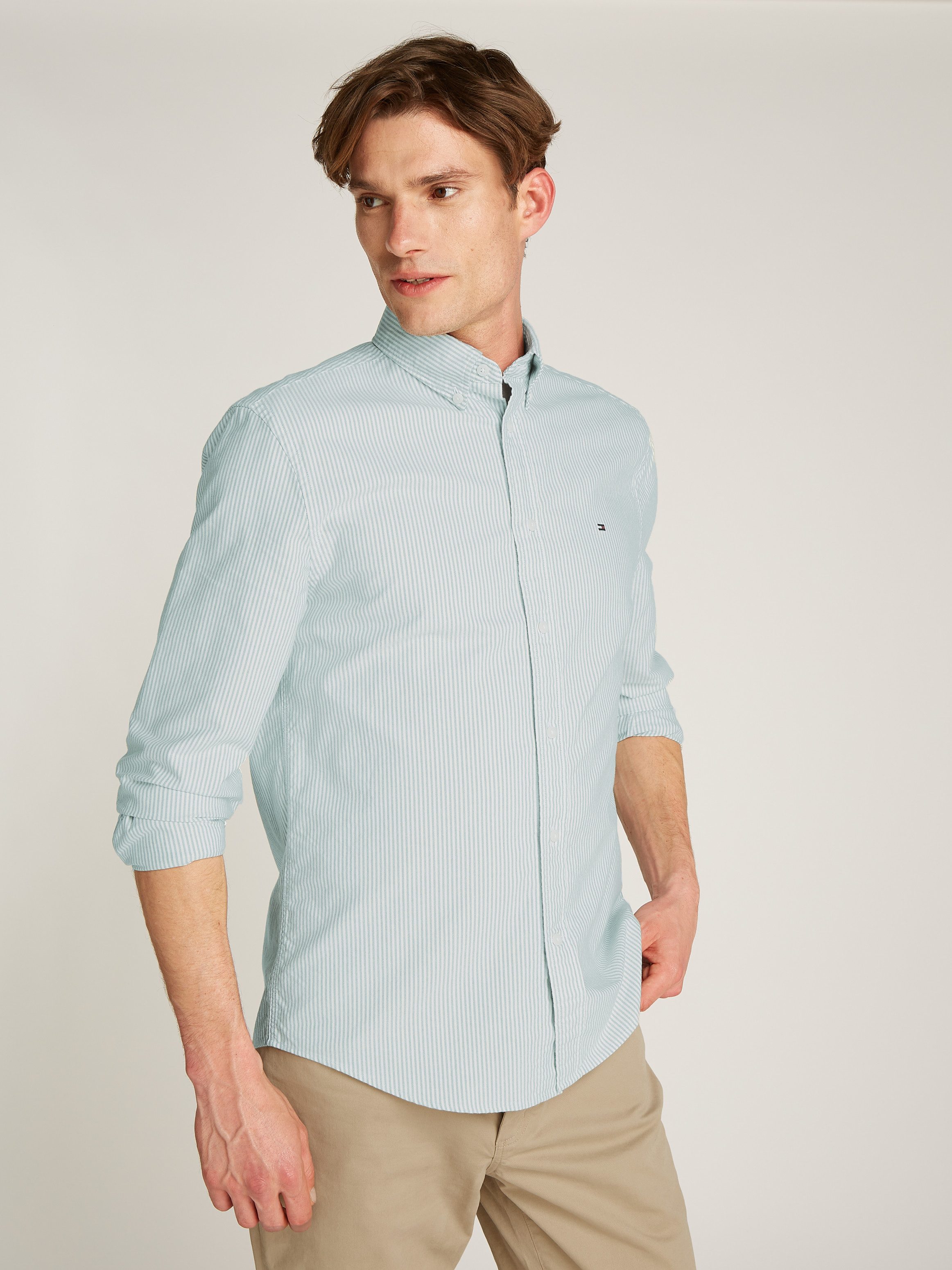Tommy Hilfiger Langarmhemd HERITAGE OXFORD STRIPE günstig online kaufen