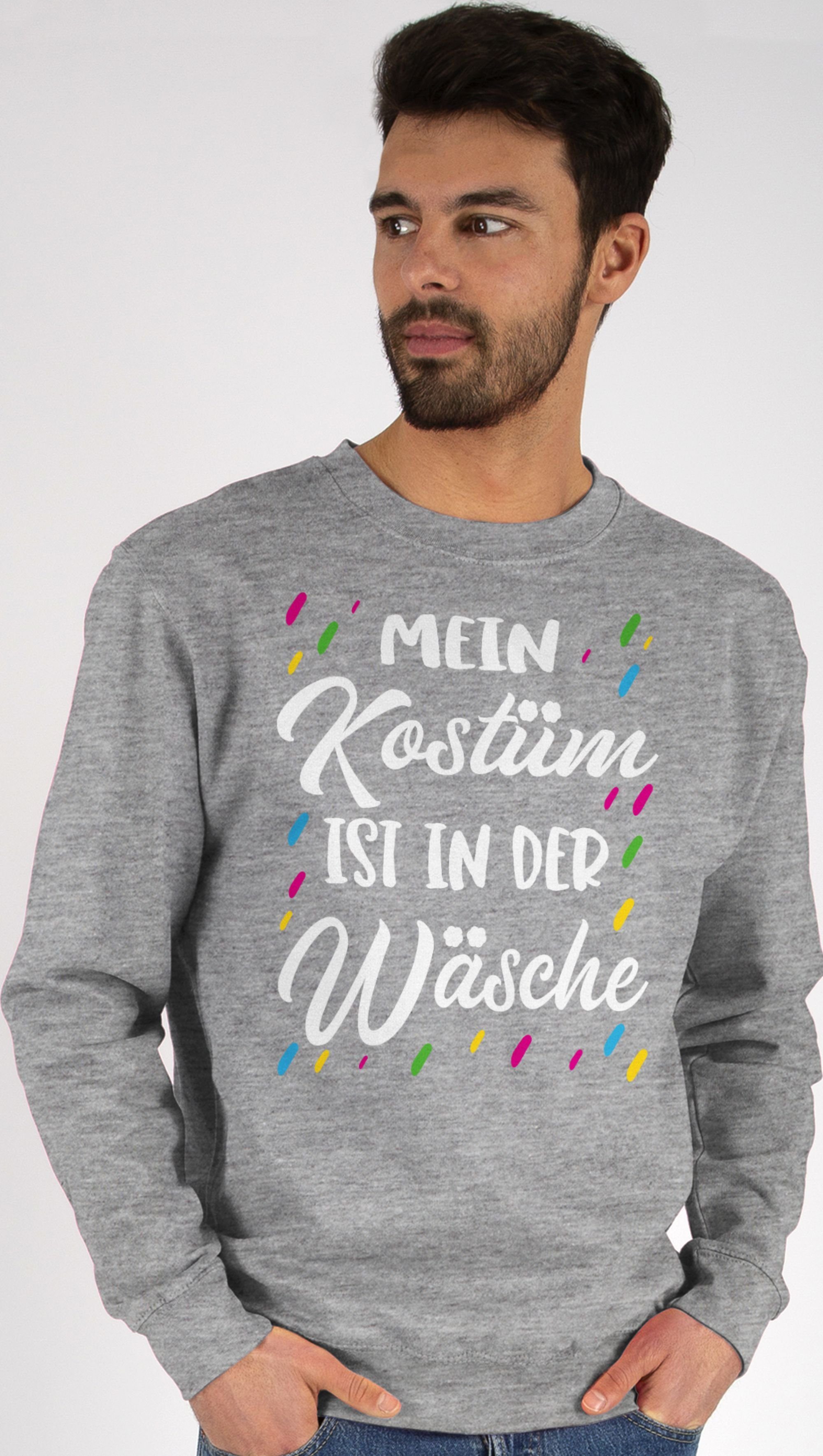 Shirtracer Sweatshirt Mein Kostüm ist in der Wäsche - Das ist mein Kostüm Kostuem in der Wae (1-tlg) Karneval & Fasching 2 Grau meliert