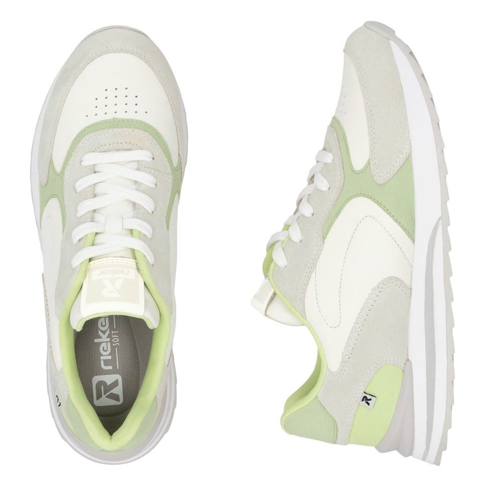 Rieker (Glattleder) W2400 weiss/grau/grün Damen Sneaker günstig online kaufen