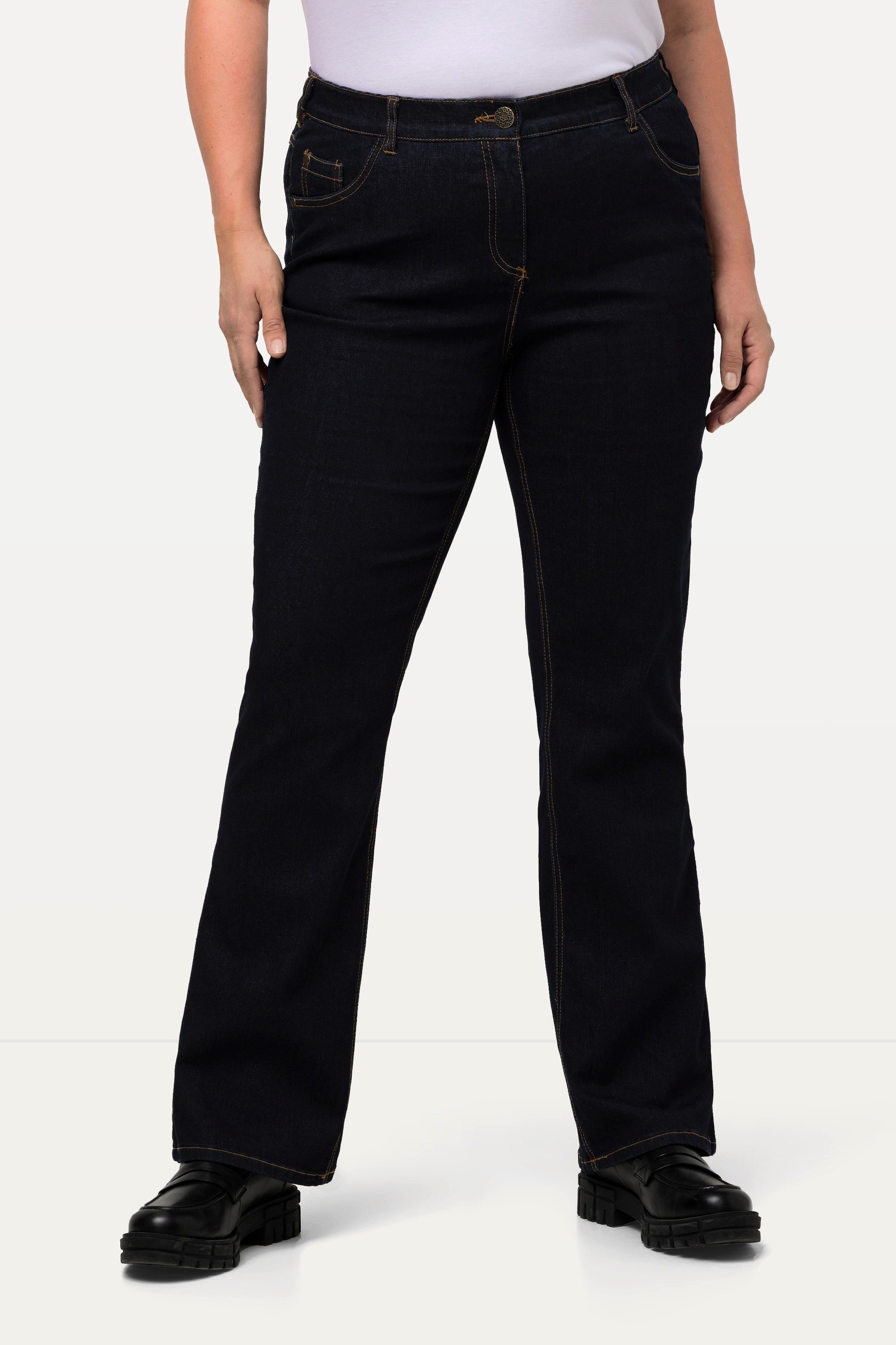 Ulla Popken Funktionshose Jeans Marie Bootcut Komfortbund 5-Pocket-Schnitt