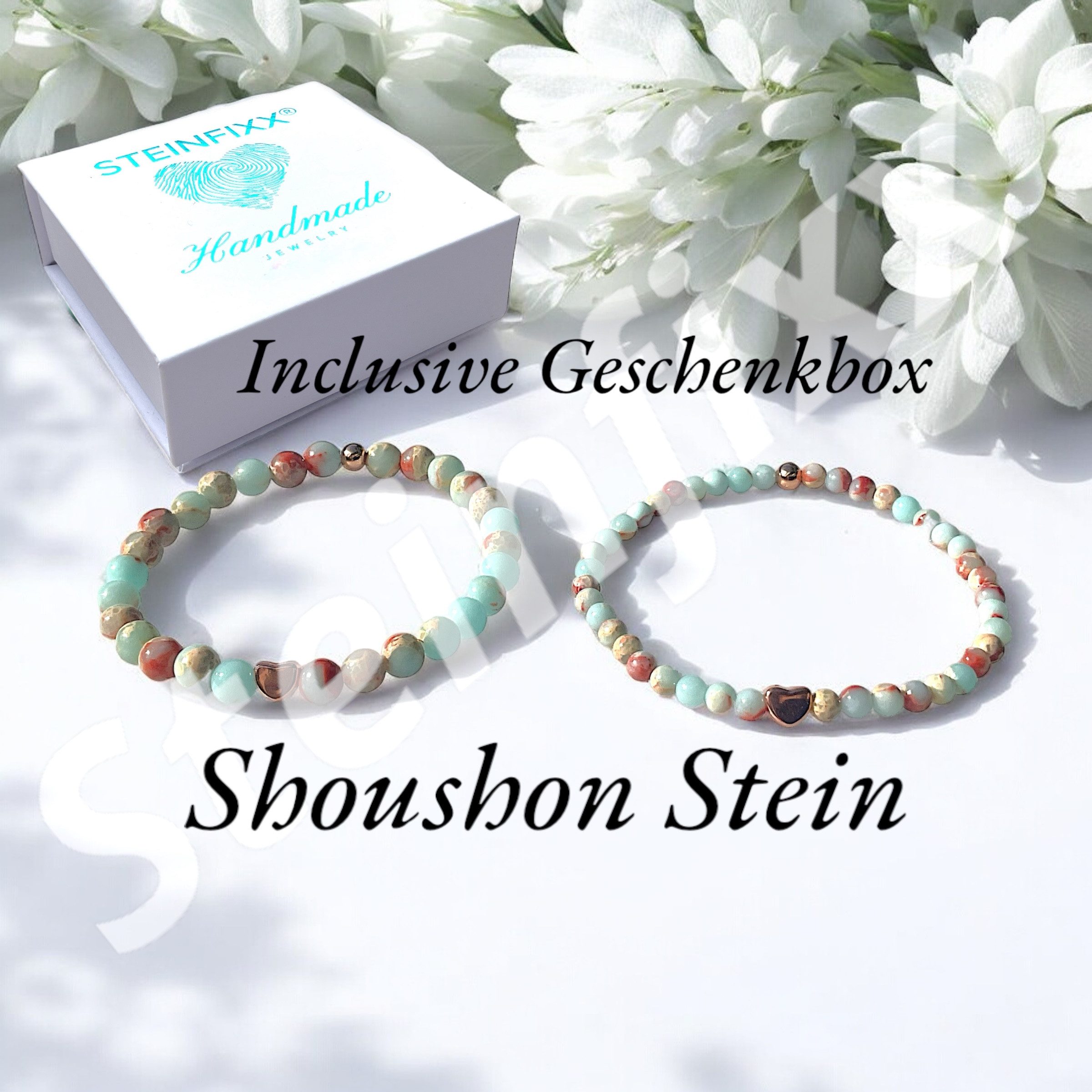 Steinfixx® Perlenarmband Shoushan Stone mit rosèplattierten günstig online kaufen