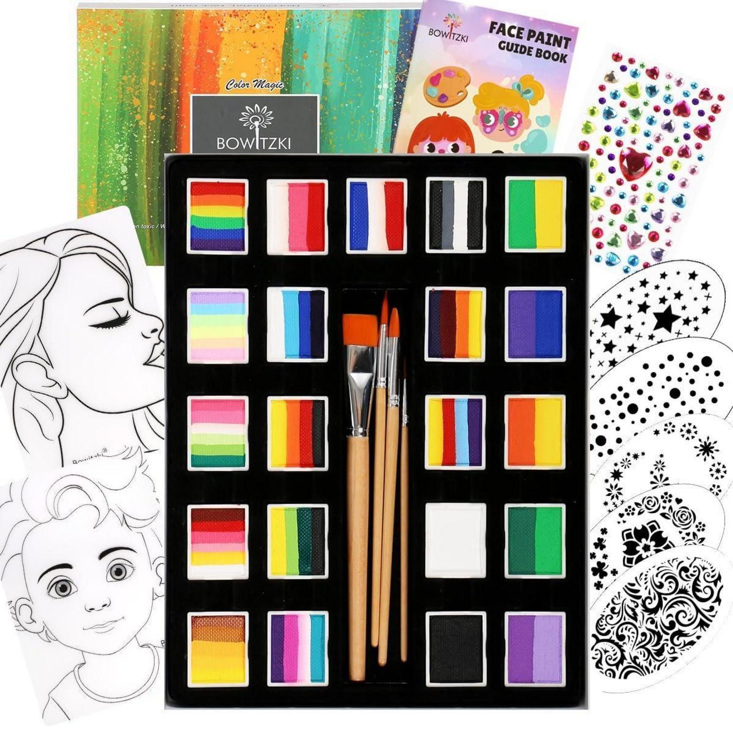 LuxusKollektion Theaterschminke Face Paint Set Color Split Cake 10g