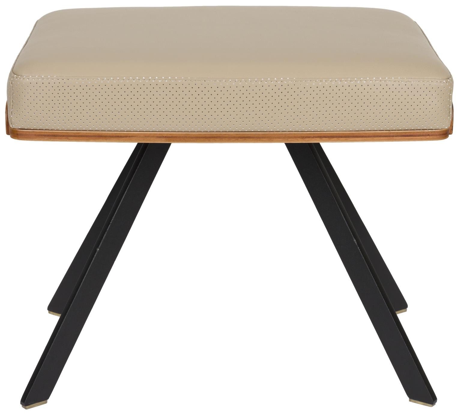 Zuiver Loungesessel Hocker Frie Eleganter Hocker in Lederoptik & Walnussfurnier