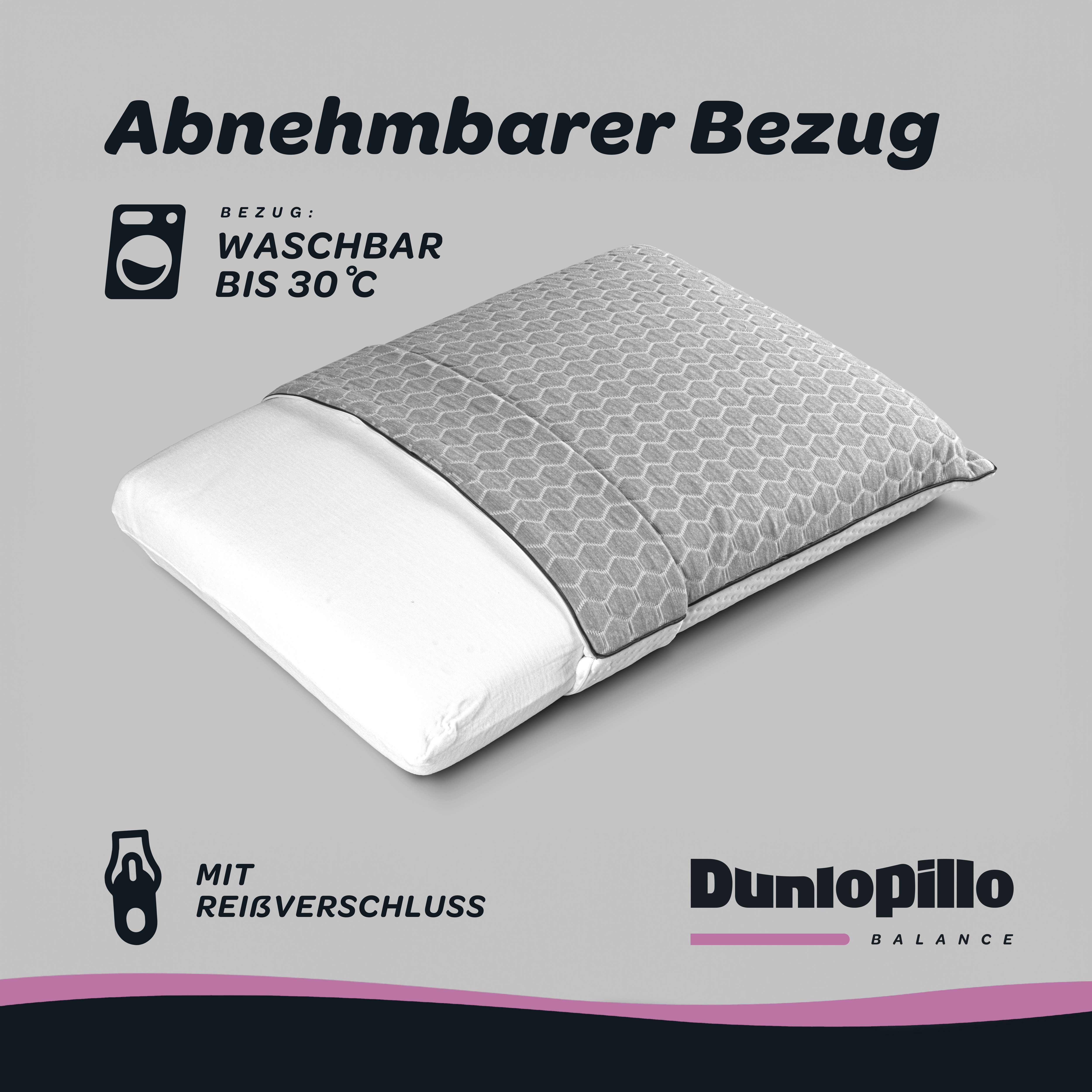 Dunlopillo Nackenstützkissen Climate Control, NEUHEIT, in 40cm x 60cm x 13cm, Made in EU, Füllung: Viskoschaum, Bezug: Polyester & Viskose, Rückenschläfer, Seitenschläfer, Temperaturregulierendes Visko-Nackenstützkissen