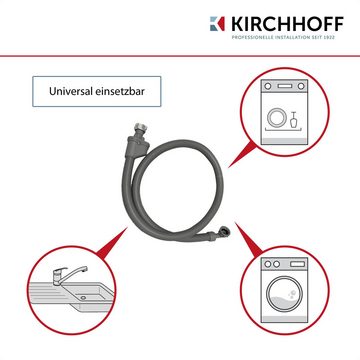 Kirchhoff Zulaufschlauch, Zubehör für Waschmaschinen, Sicherheits-Zulaufschlauch, 3/4"IG x 2 m x 3/4"IG, 10bar/90°C