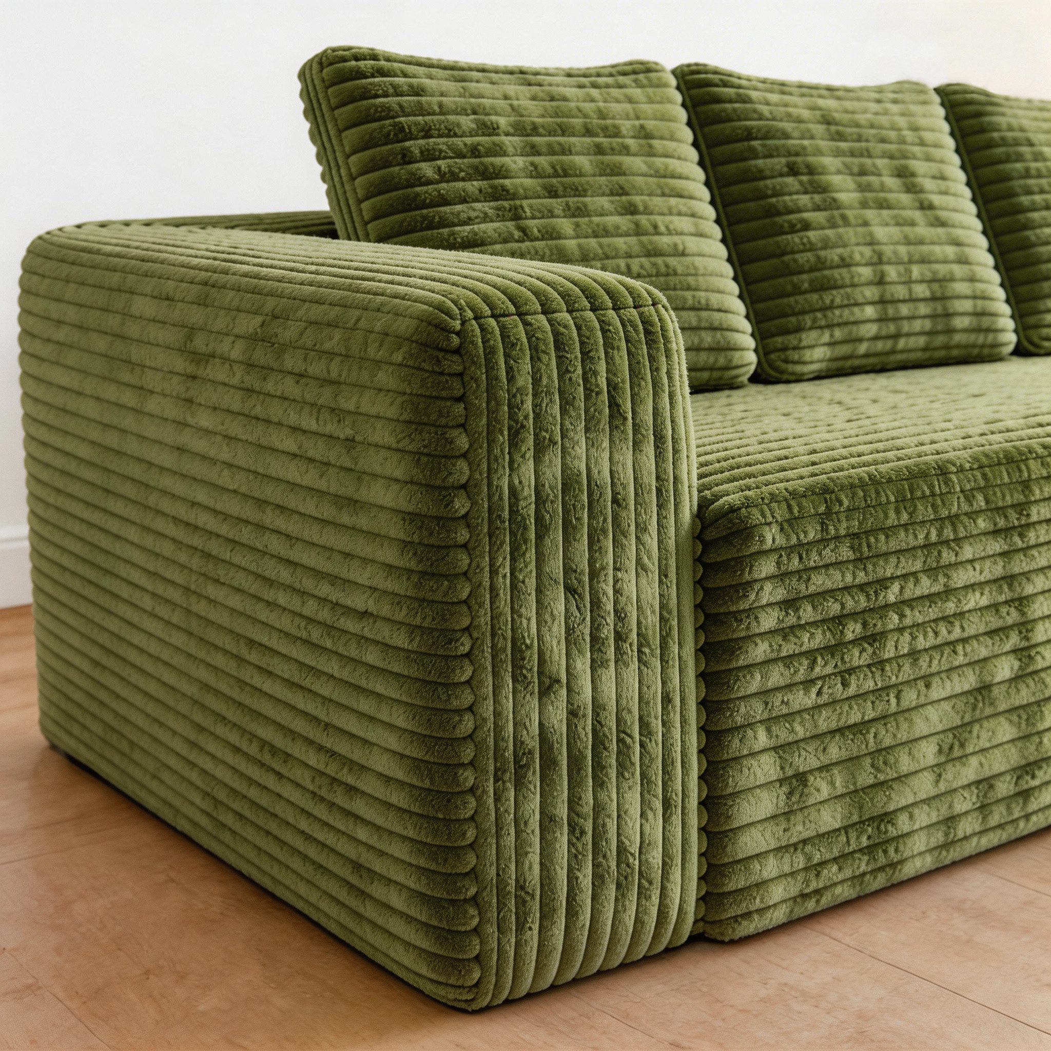 MIBODE Ecksofa Cloud Ecksofa L-Form Chaiselongue Grün