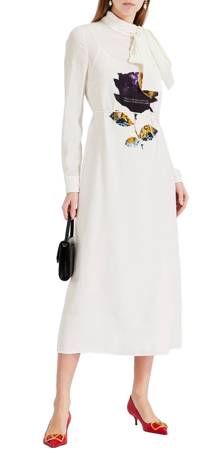 VALENTINO GARAVANI Abendkleid Seiden Kleid Emancipation of Poe Emancipation of Poetry-Thematik von Pierpaolo Piccioli.