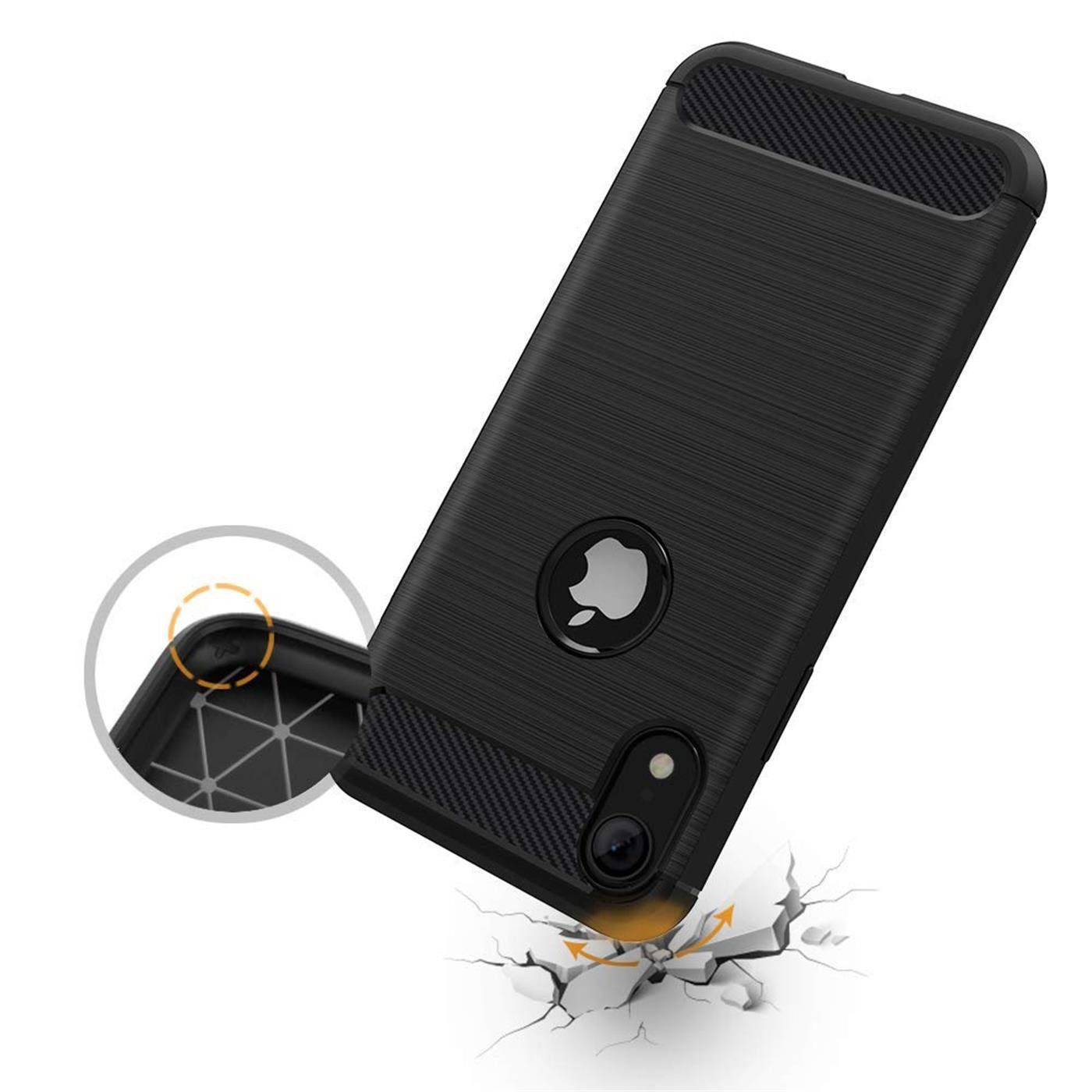CoolGadget Handyhülle Carbon Handy Hülle für Apple iPhone XR 6,1 Zoll, robuste Telefonhülle Case Schutzhülle für iPhone XR Hülle – Bild 5 von 5