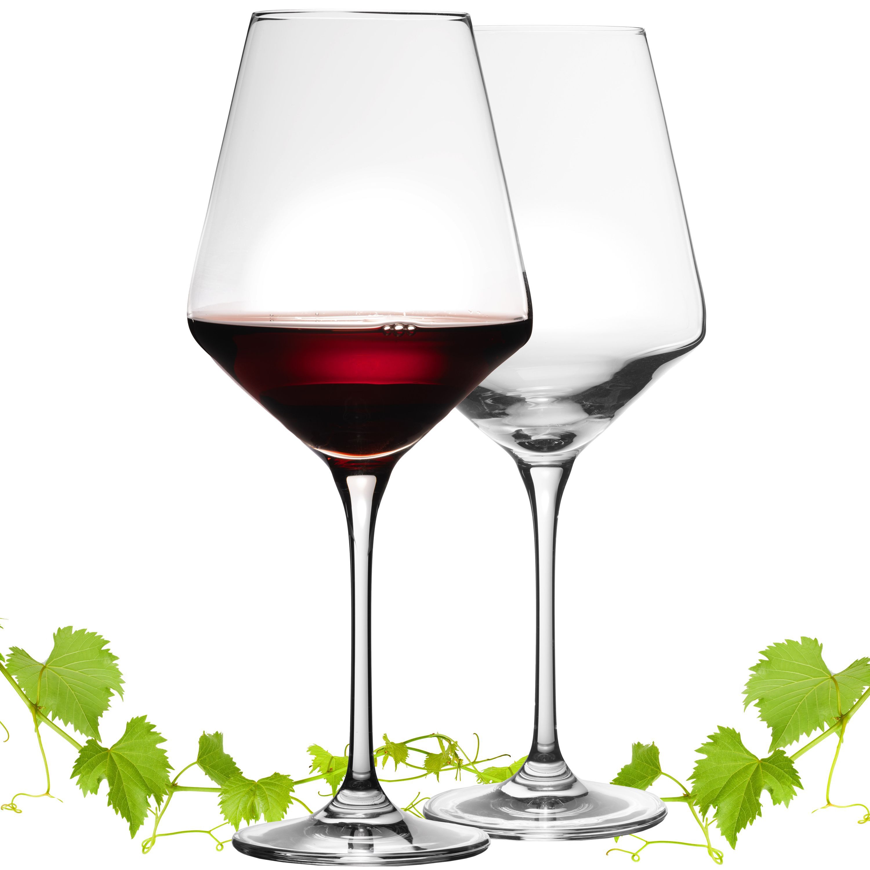 IMPERIAL glass Weinglas Rotweingläser 580ml Set 2-Teilig "Athen", Crystalline Glas, Bordeauxgläser aus Crystalline Glas Weinglas Spülmaschinenfest