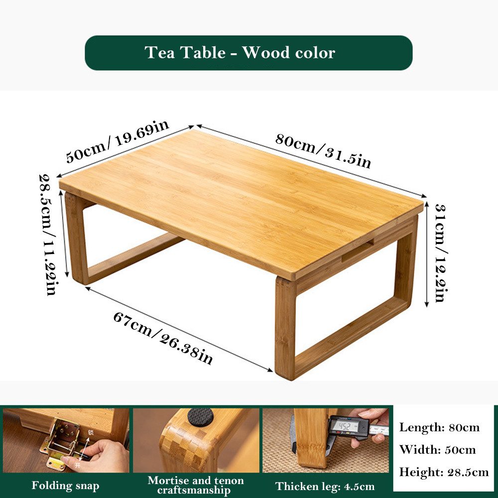 NUODWELL Tabletttisch Beistelltisch Klappbar Couchtisch aus Bambus, Balkon günstig online kaufen