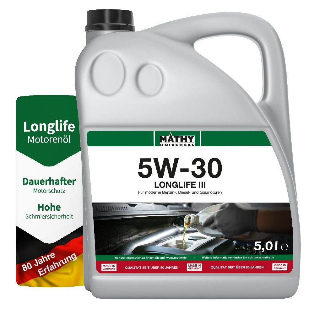MATHY Motoröl MATHY SAE 5W-30 Longlife III 5,0 l, (1-tlg), Synthetisches HC-Motoröl