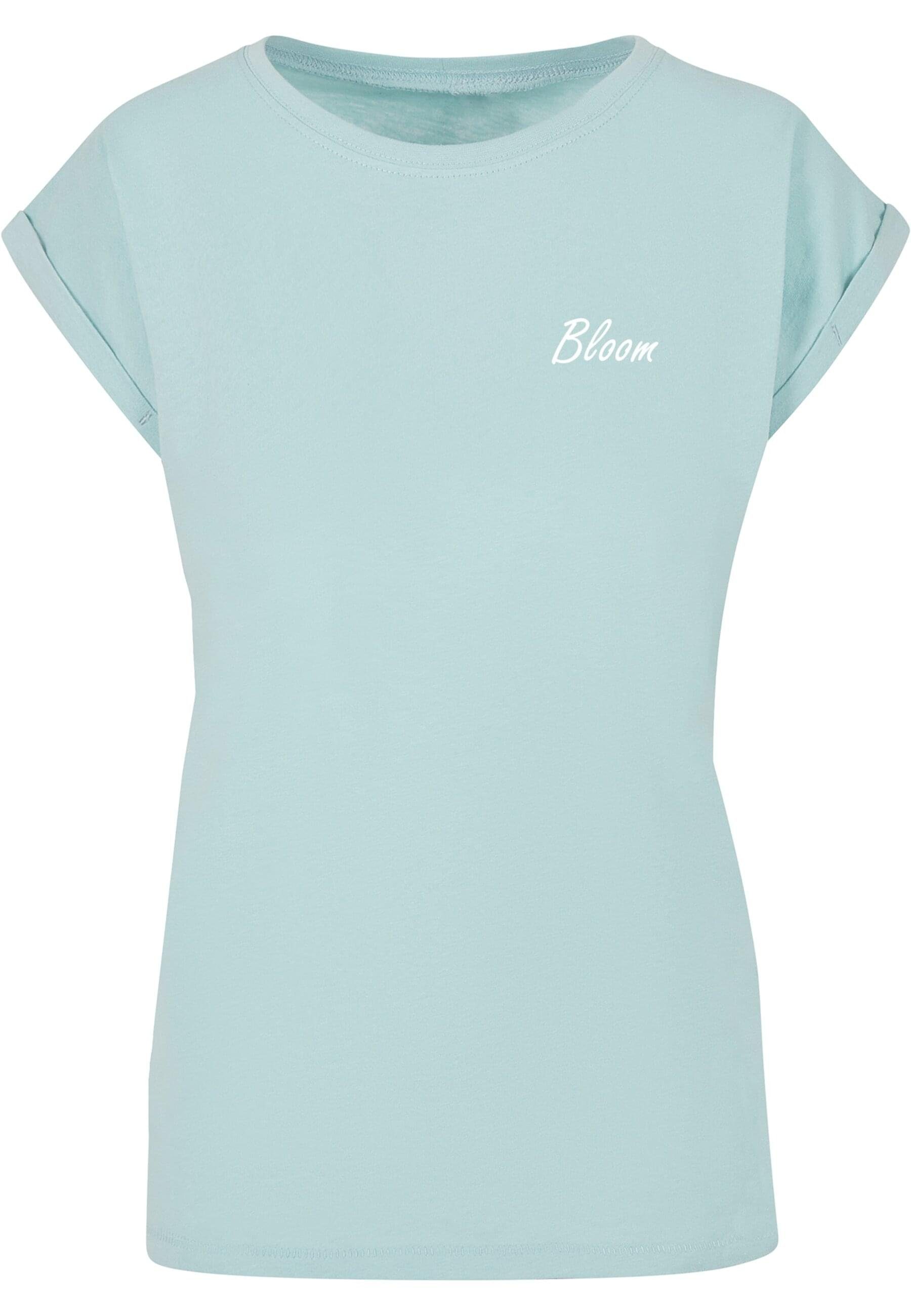 Extended Merchcode T-Shirt (1-tlg) Ladies Tee Shoulder Bloom Flowers Damen