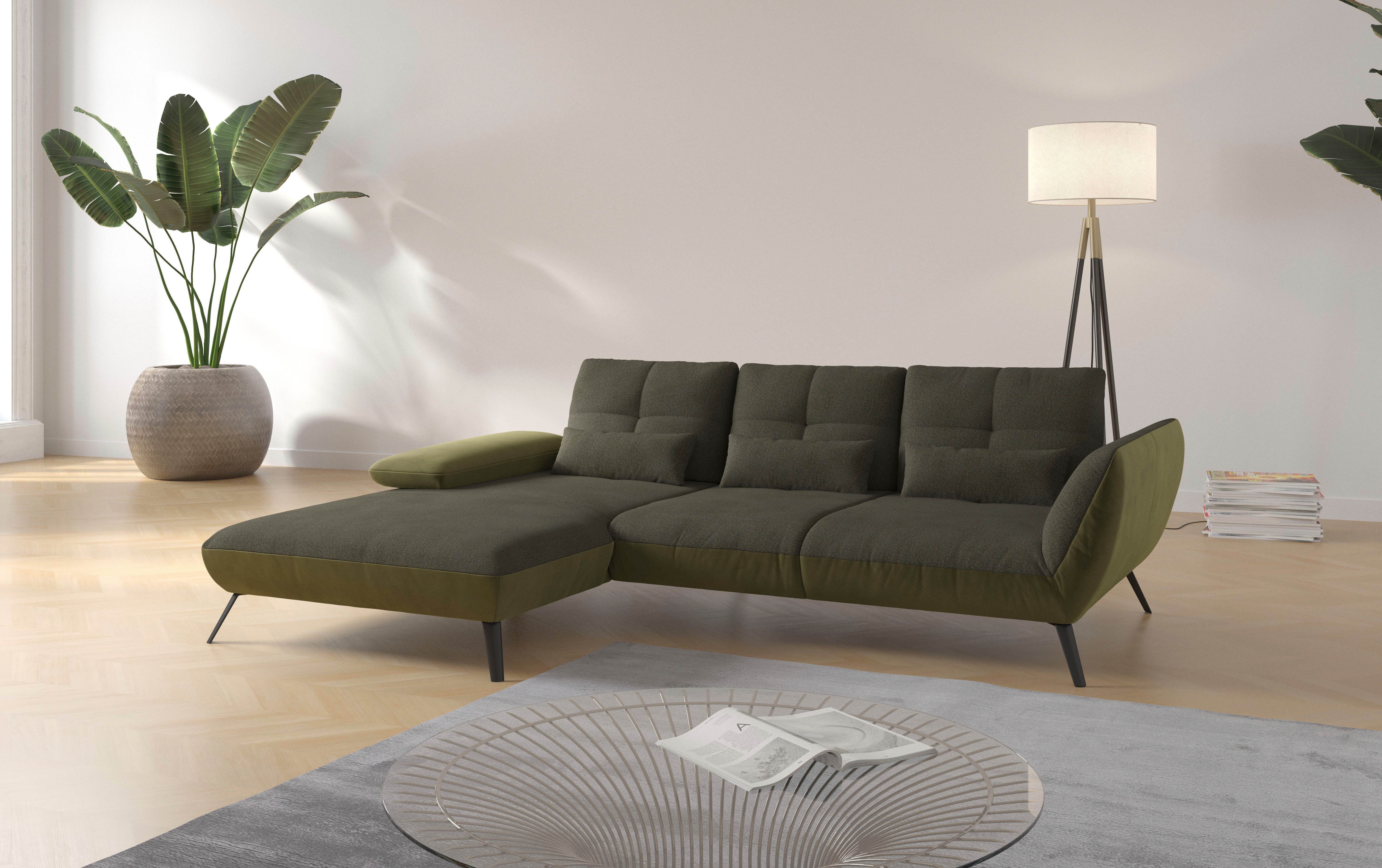 Places of Style Ecksofa "Mikado L-Form", inkl. Sitztiefenverstellung und Ar günstig online kaufen