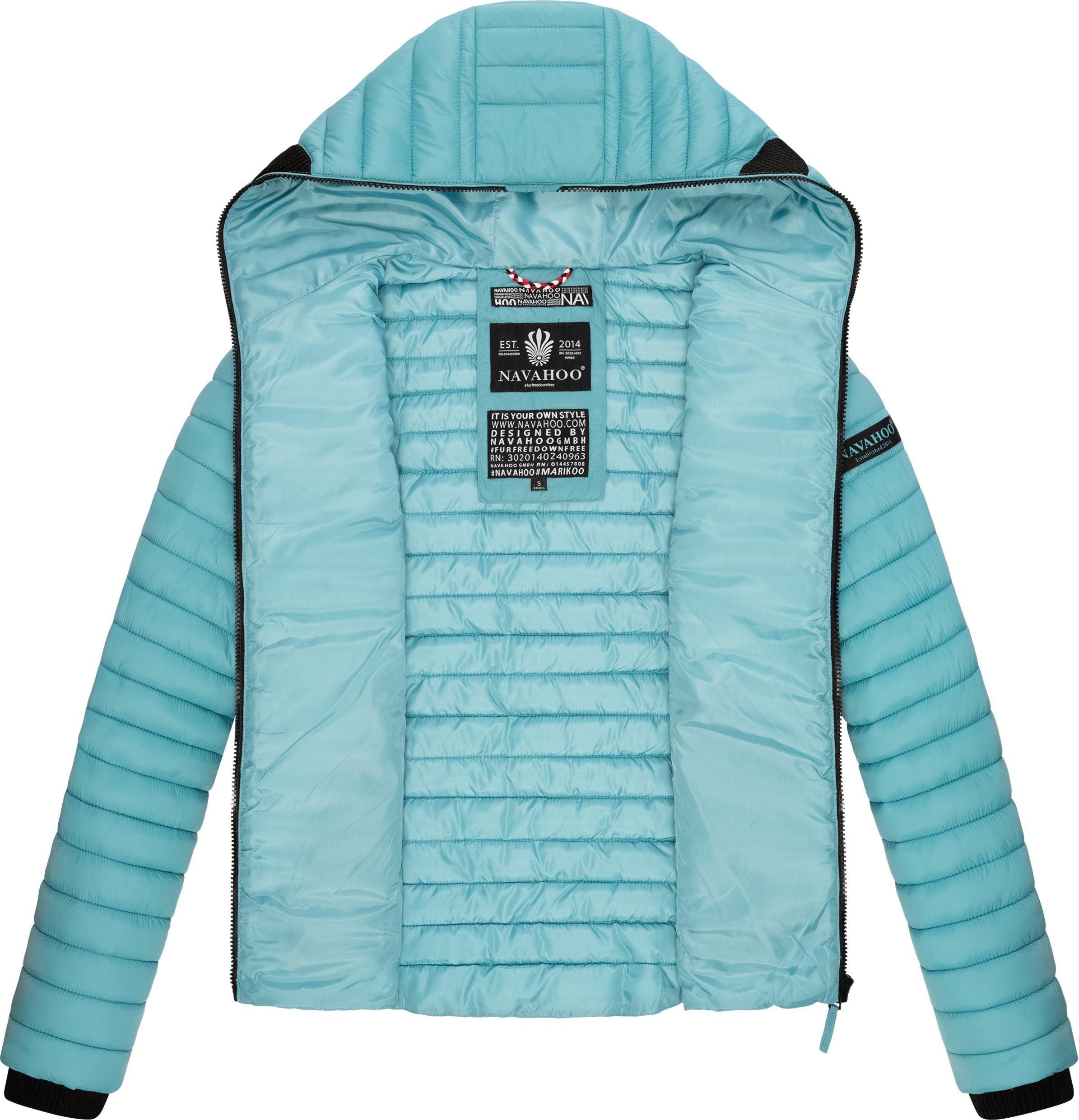 Navahoo Steppjacke leichte mit Kapuze Kimuk blau Übergangsjacke