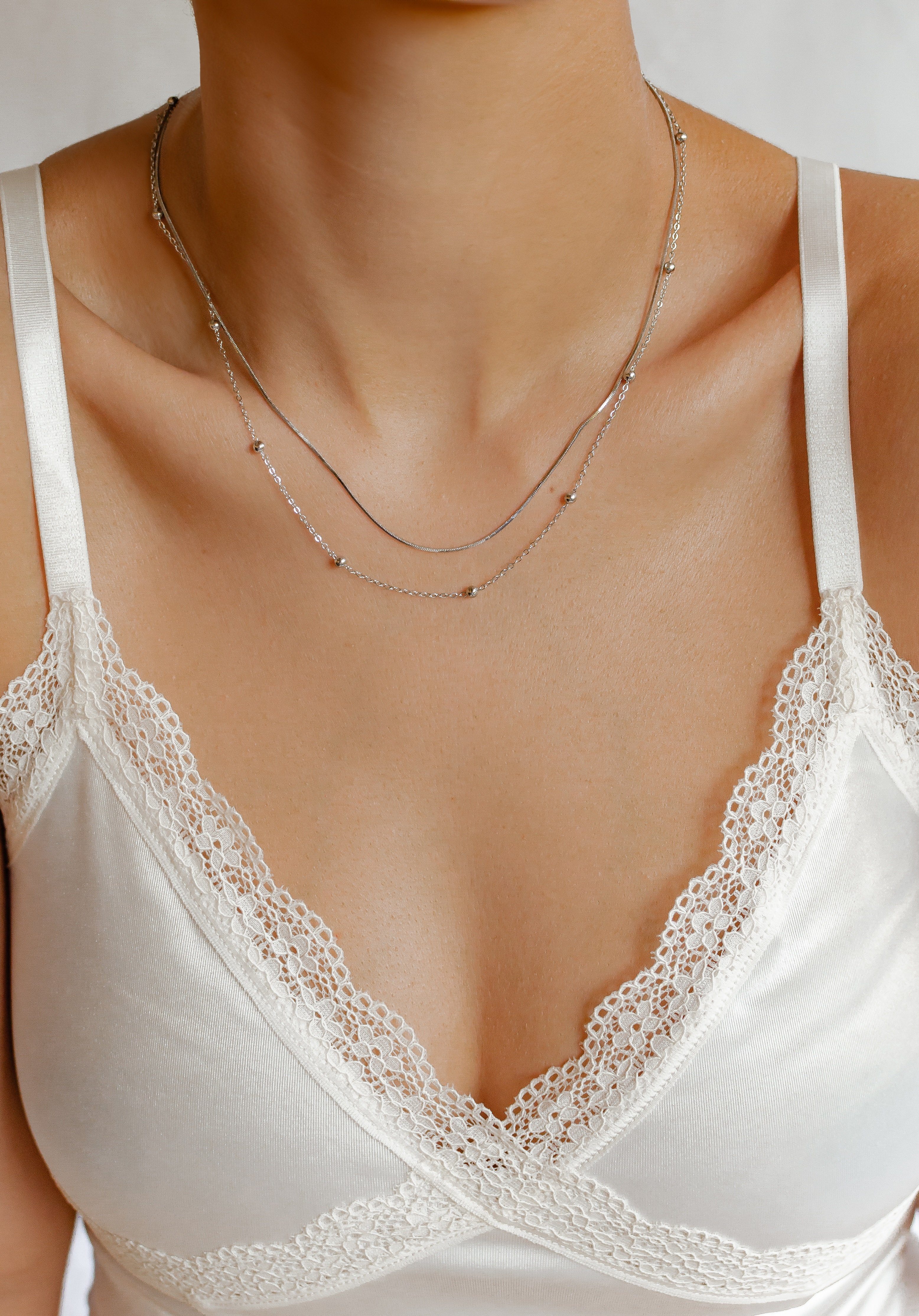 Hey Happiness Edelstahlkette Layer Collier Kugeln, wasserfest, Elegante Zwe günstig online kaufen