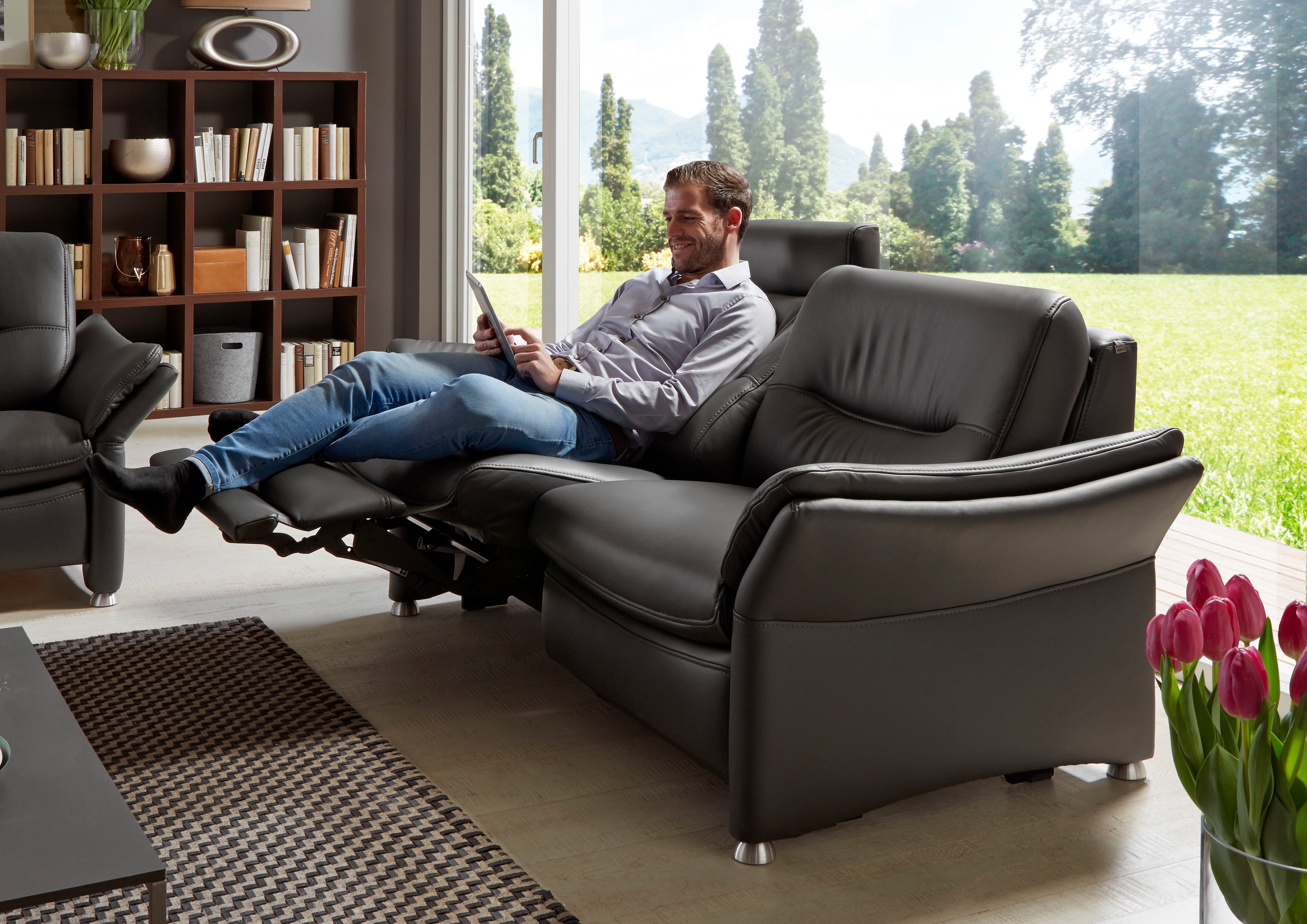 HUKLA 2,5-Sitzer HU-SF15058 Ledersofa, Breite 194 günstig online kaufen