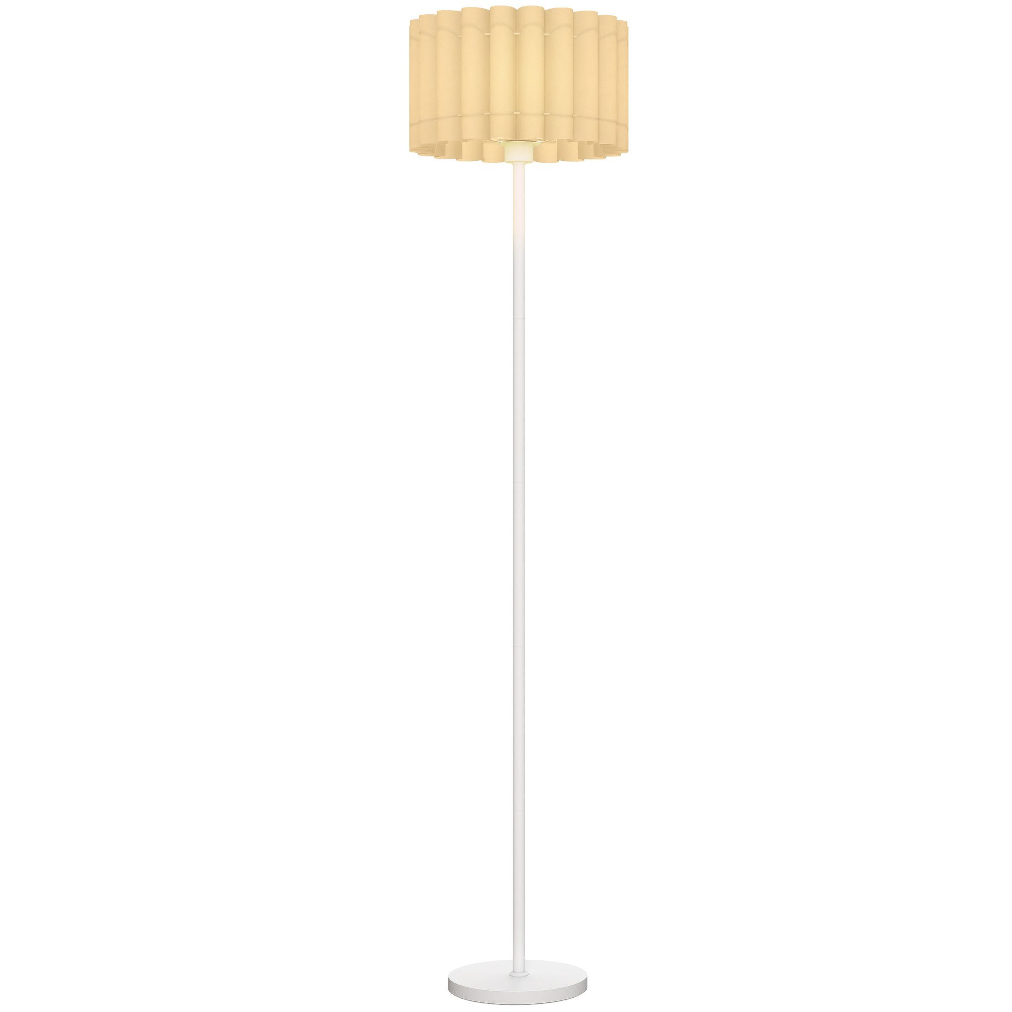 Stehlampe Stehlampe Kunststoff-Lampenschirm, Fußschalter, Metallstab