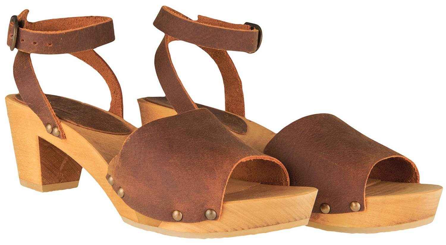 Sanita Wood Yara Square Flex Sandal Clog