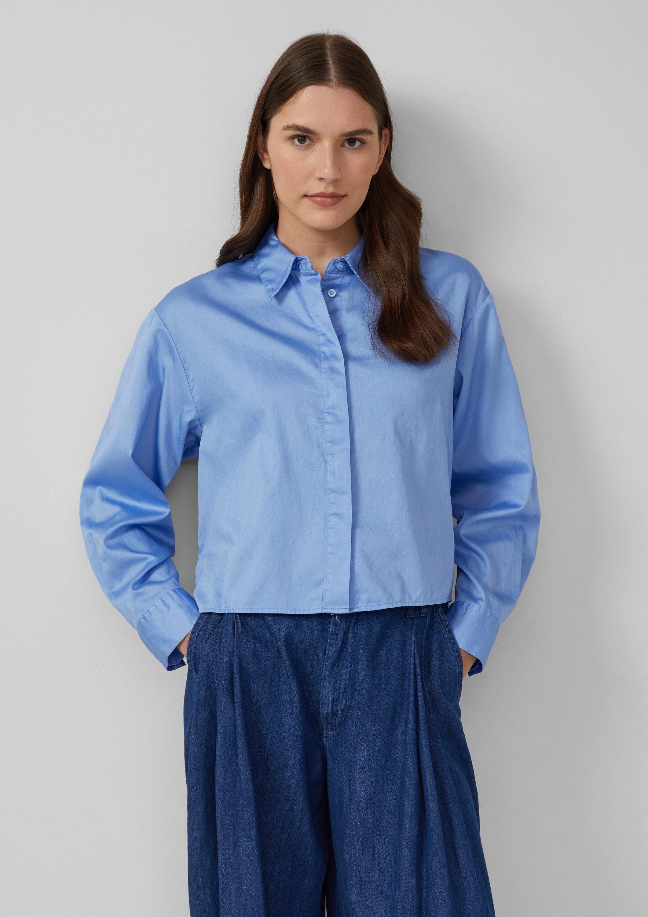 s.Oliver Langarmbluse Bluse Verkürzte Bluse mit verdeckter Knopfleiste günstig online kaufen