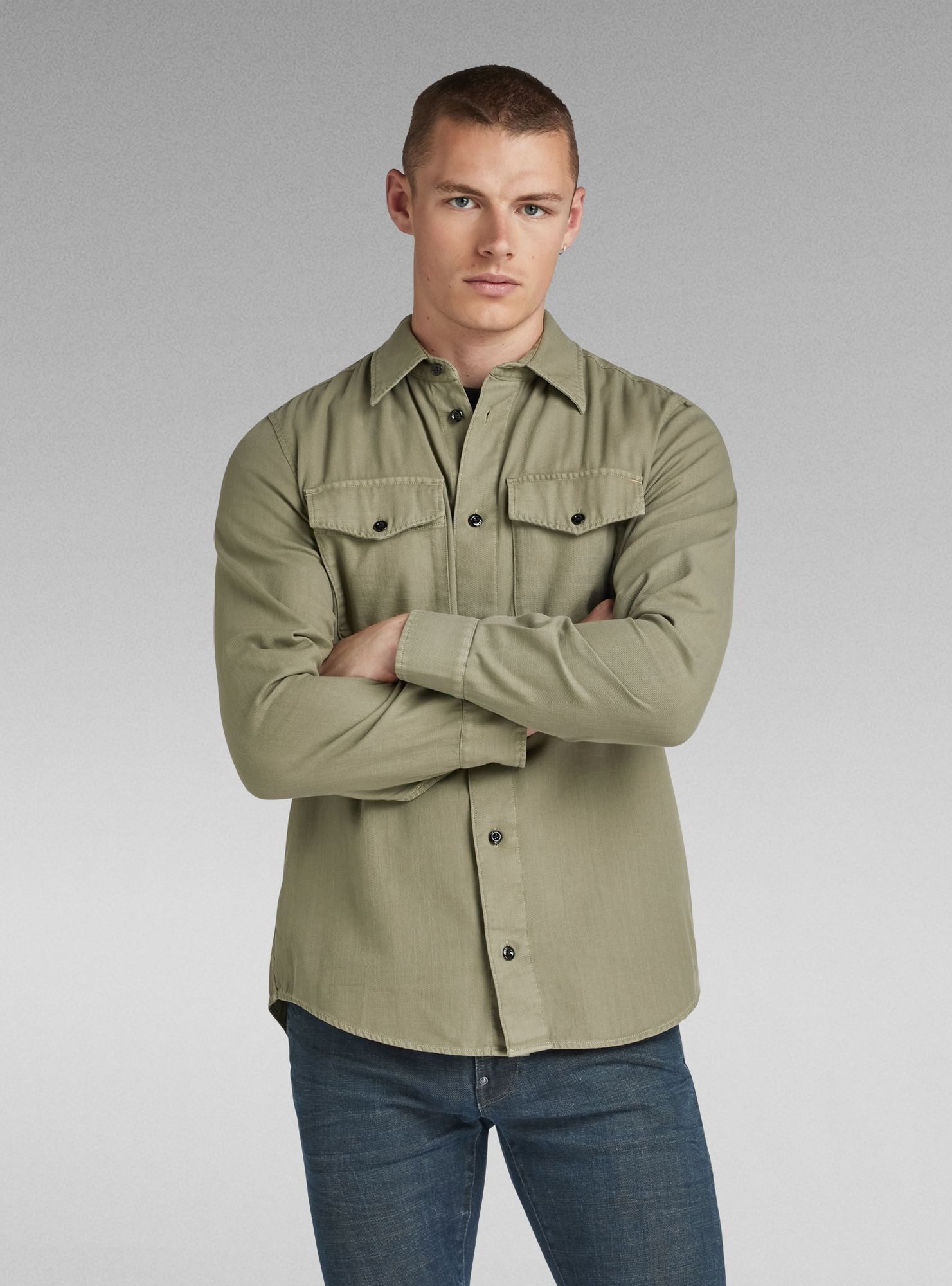 Langarmshirt Marine Slim Hemd