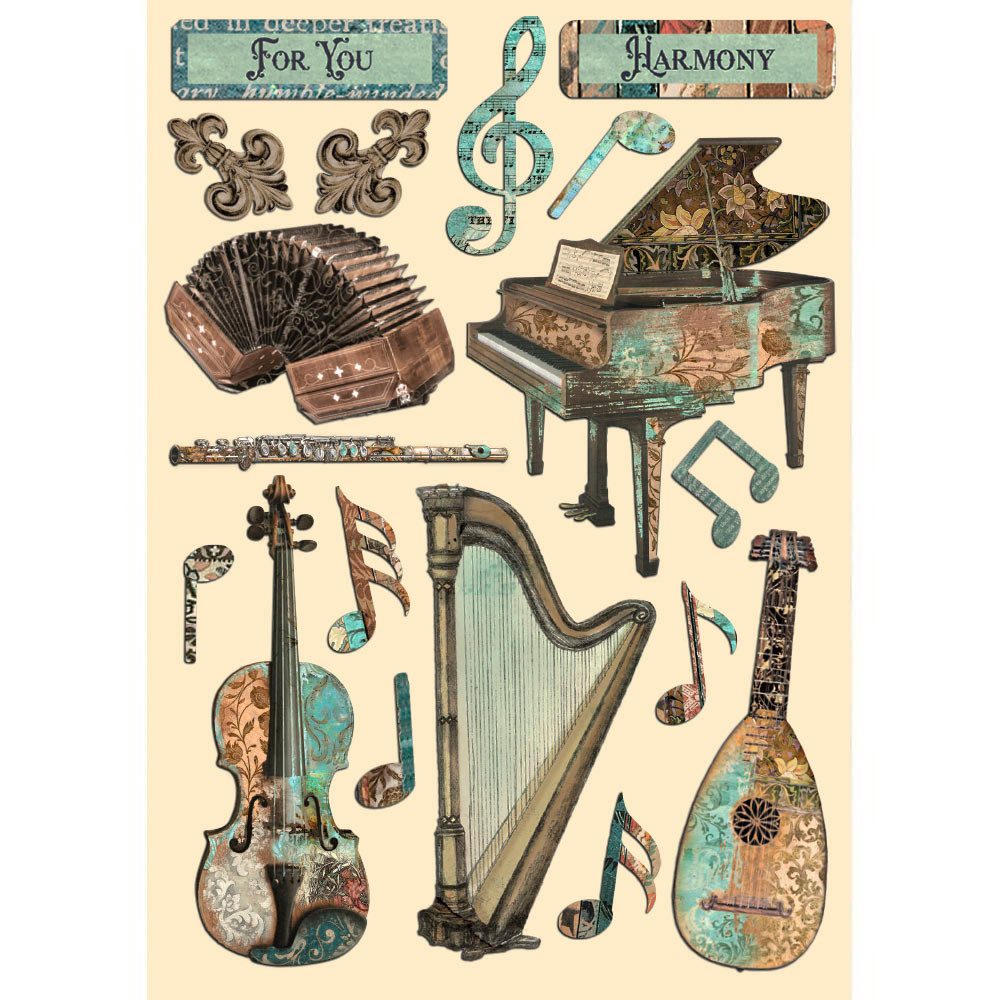Stamperia Motivschablone Music, DIN A5