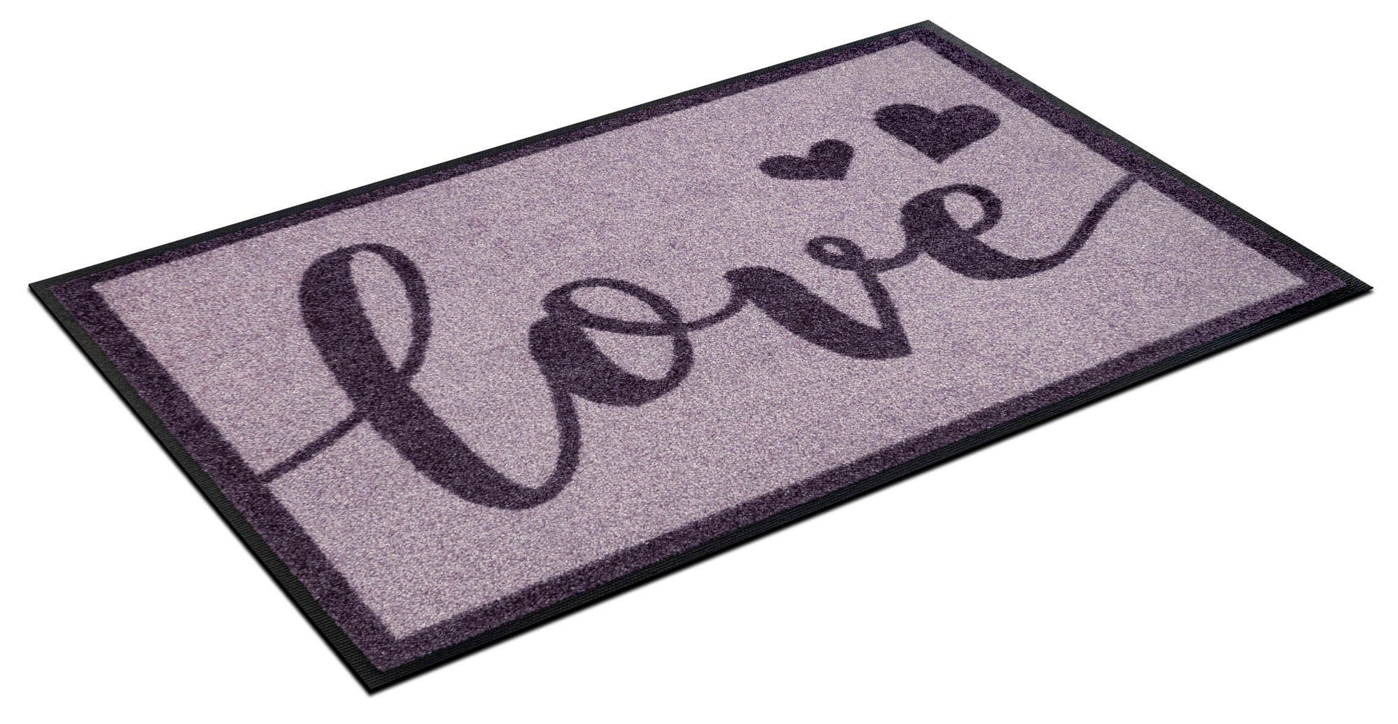 Fußmatte Just Love, wash+dry by Kleen-Tex, rechteckig, Höhe: 7 mm,  maschinenwaschbar 60°C, trocknergeeignet, PVC-frei