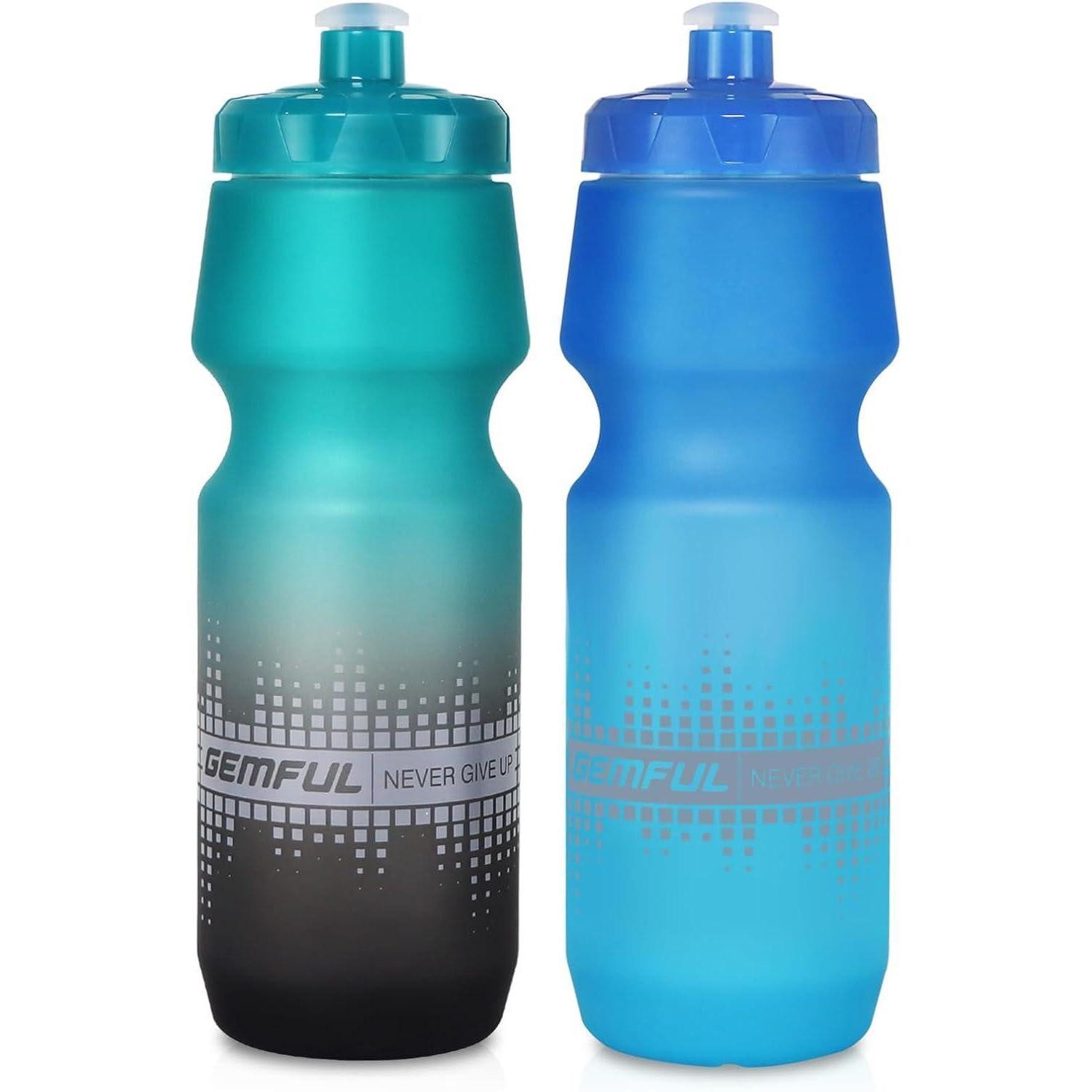 GEMFUL Trinkflasche Trinkflasche 750ml Rennrad 2er-Pack Auslaufsicher BPA-Frei für