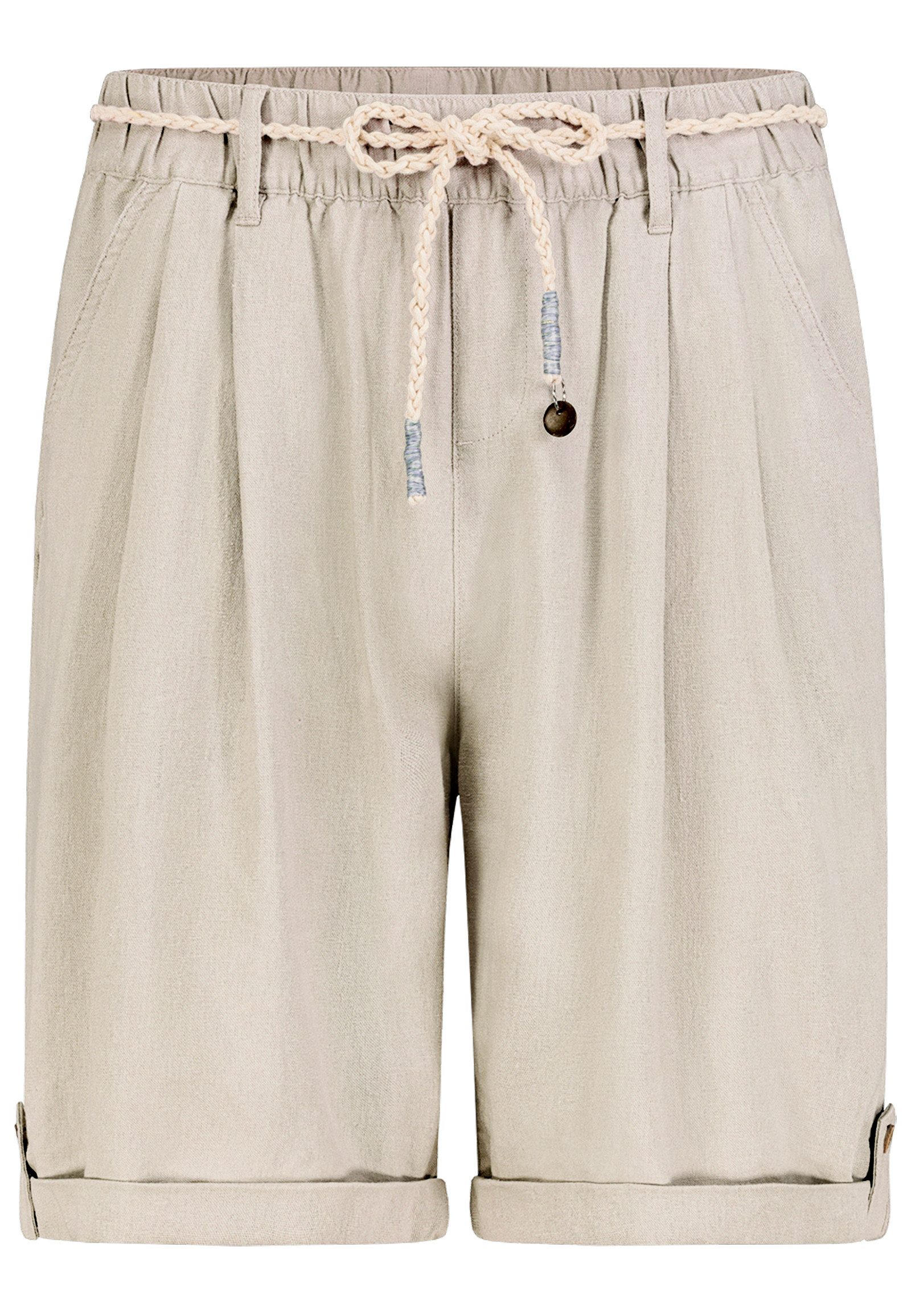 Eight2Nine Bermudas Damen Leinen Short Shorts Bermuda Leicht Freizeit mit Gürtel