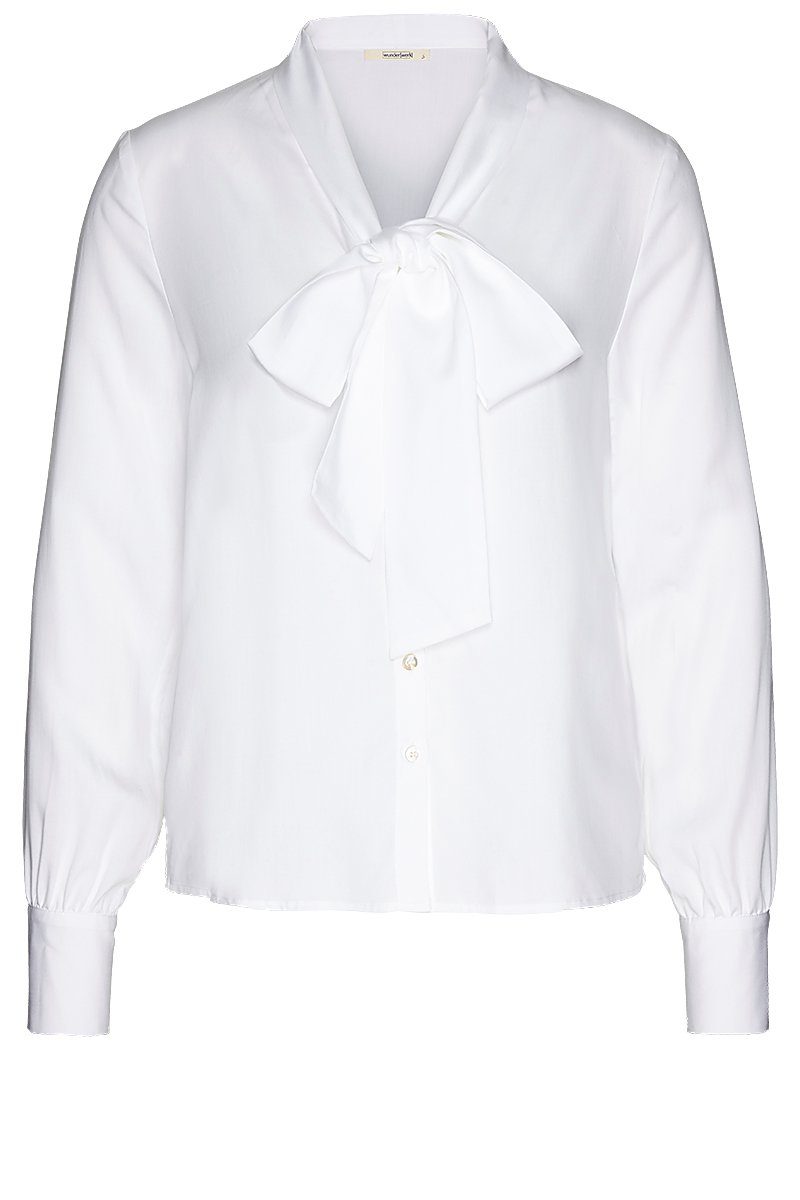 wunderwerk Schluppenbluse Tie neck TENCEL blouse white 100 
