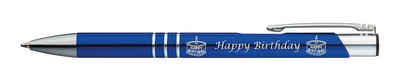 Livepac Office Kugelschreiber 5 Kugelschreiber mit Gravur "Happy Birthday" / aus Metall / Farbe: bla