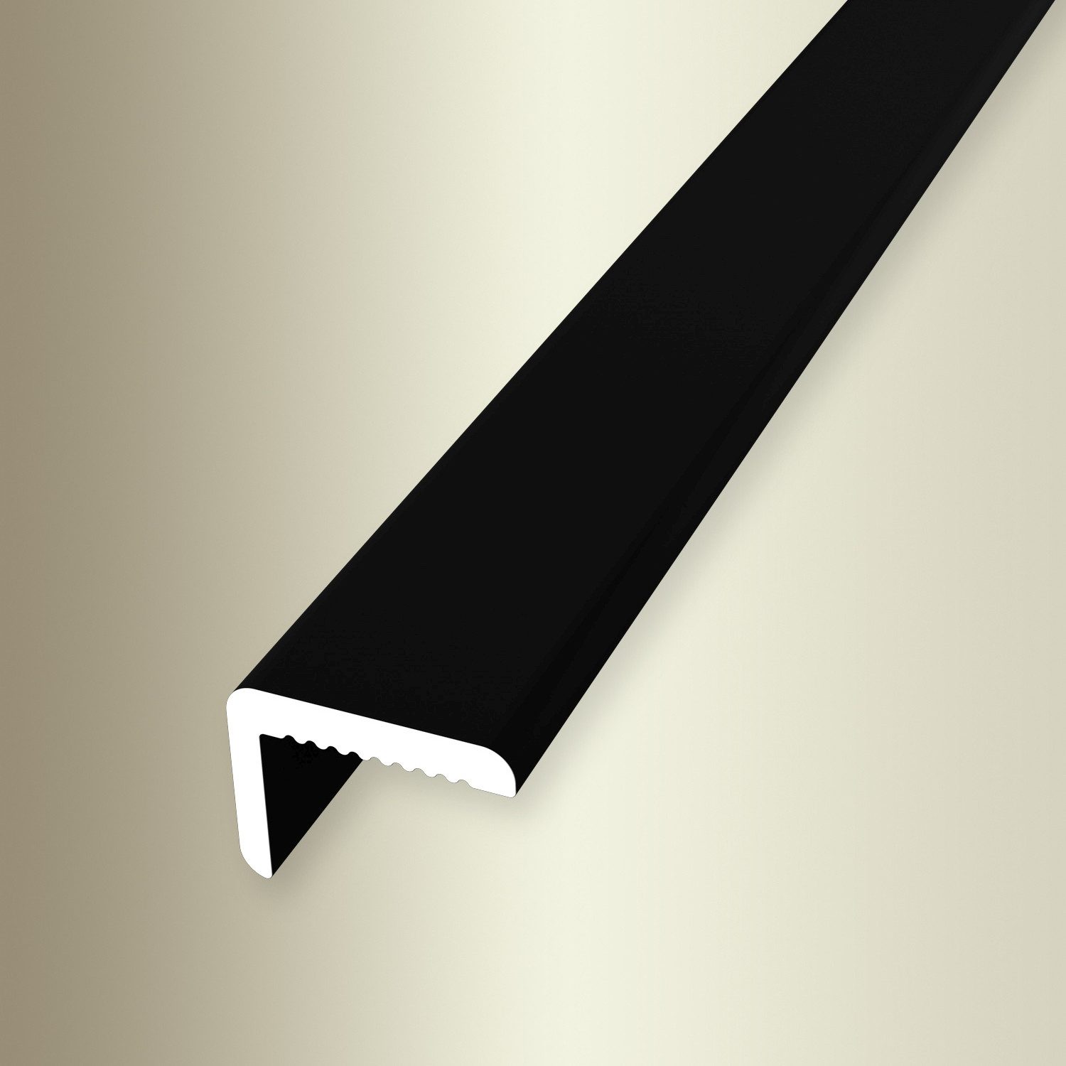 Küberit Treppenkantenprofil 7 x 9.2 x 2550 mm Winkelprofil Schwarz RAL 9005 Ungebohrt Aluminium