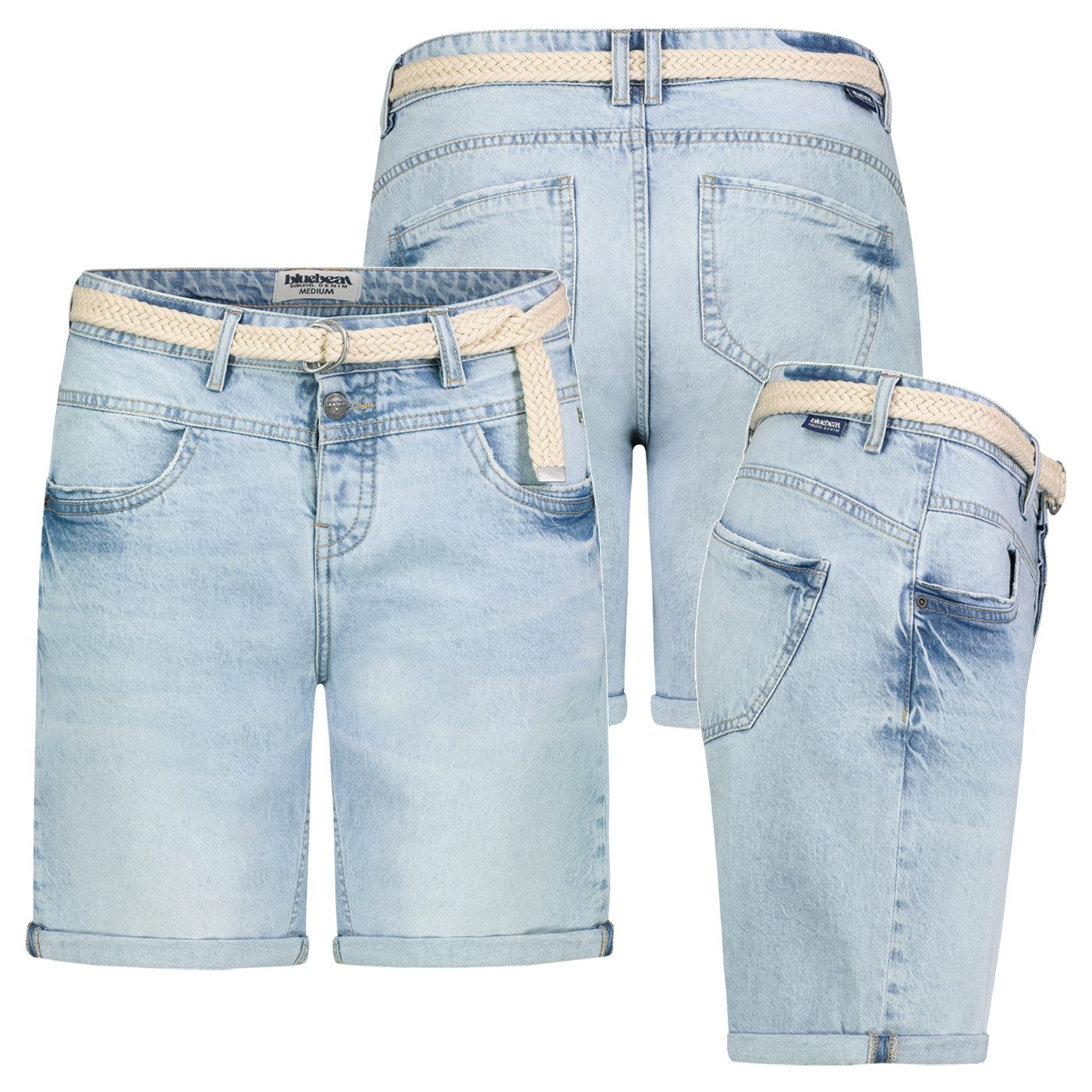 SUBLEVEL Bermudas Damen Jeans Shorts Bermuda Kurze Hose Short Denim 5- Pock günstig online kaufen