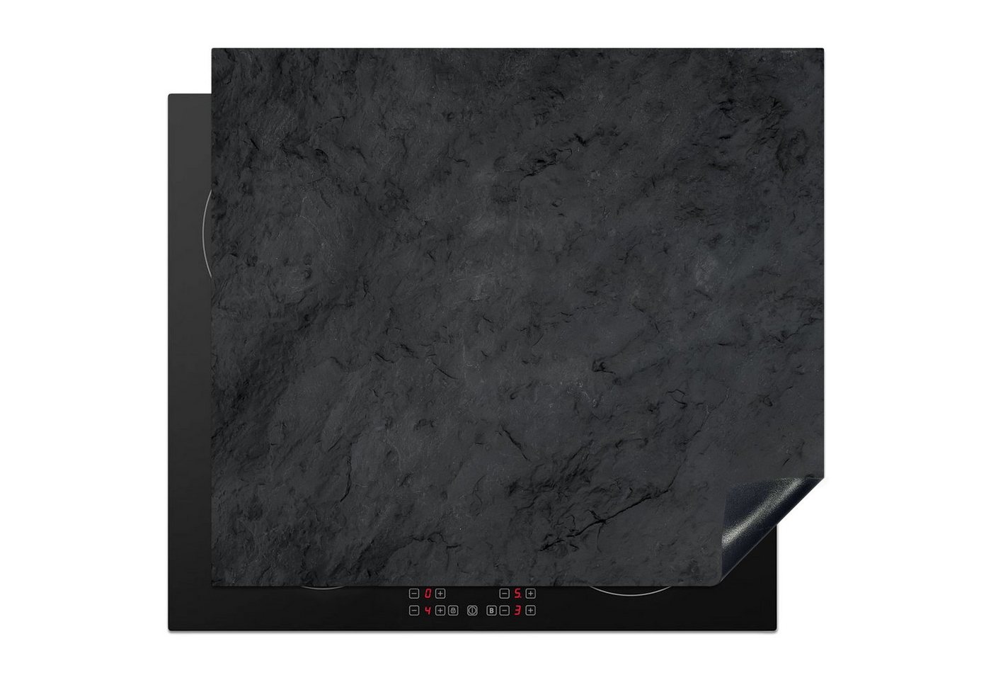 MuchoWow Herd-Abdeckplatte Grau - Zement - Beton - Industriell - Druck, Vinyl, (1 tlg), Küche Herdabdeckplatte Ceranfeld Vinyl Einteilig, 59x52 cm
