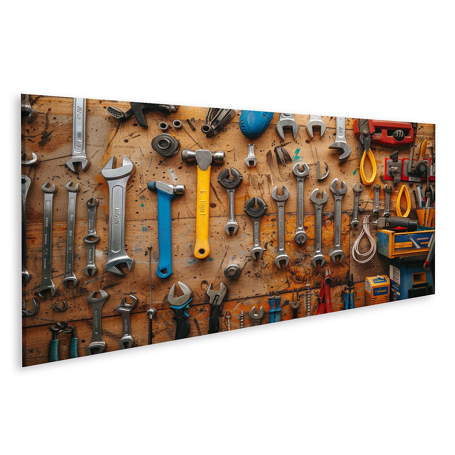 islandburner Leinwandbild Werkzeuge an einer Werkstattwand Wandbild
