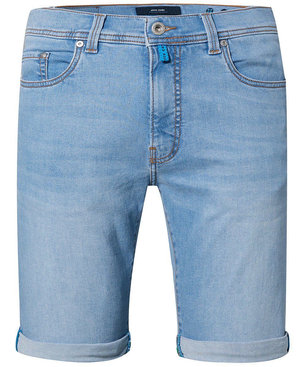 Futureflex Indigo Jeansbermudas Lyon Washed Jeans Shorts Pierre Cardin 5-Pocket Light Denim
